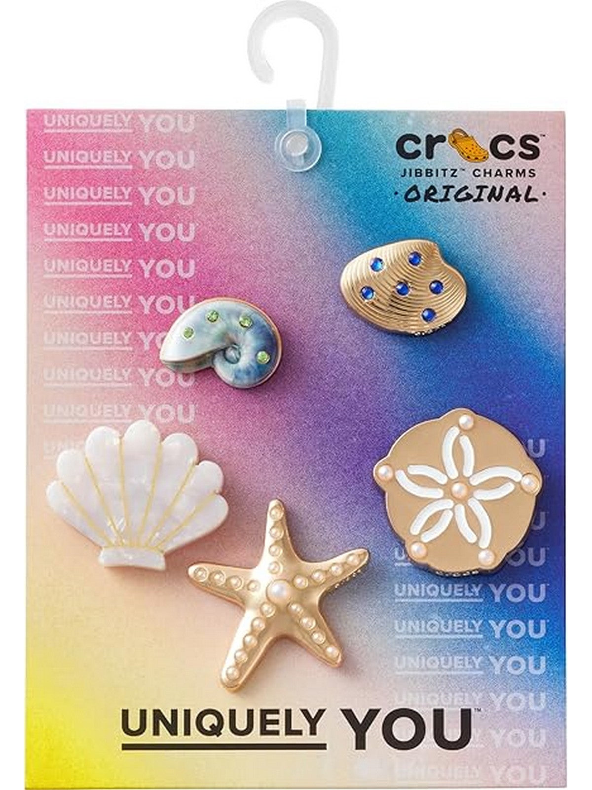 Crocs JIBBITZ Unisex adulto Gold Seashell 5 Pack - CR.6041 JIB UCOL