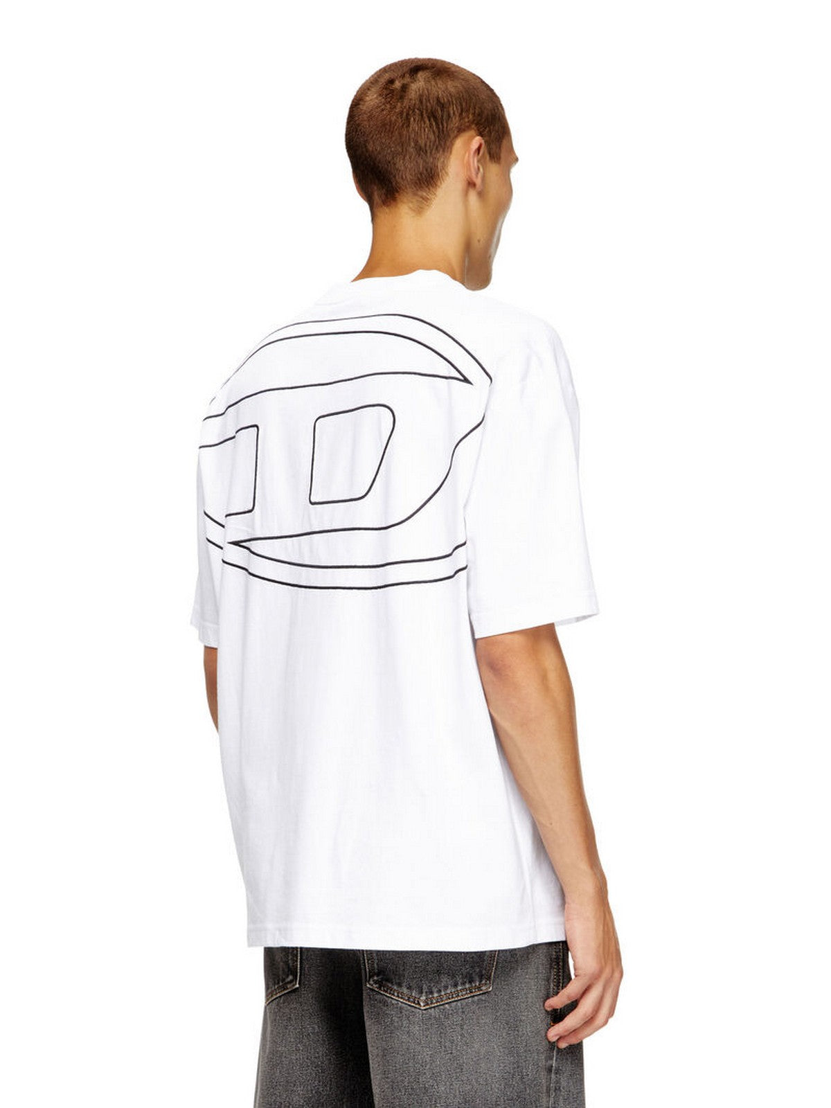 DIESEL T-shirt Uomo T-BOGGY-MEGOVAL-D MAGLIETTA A11302 0HGAM 100 Bianco