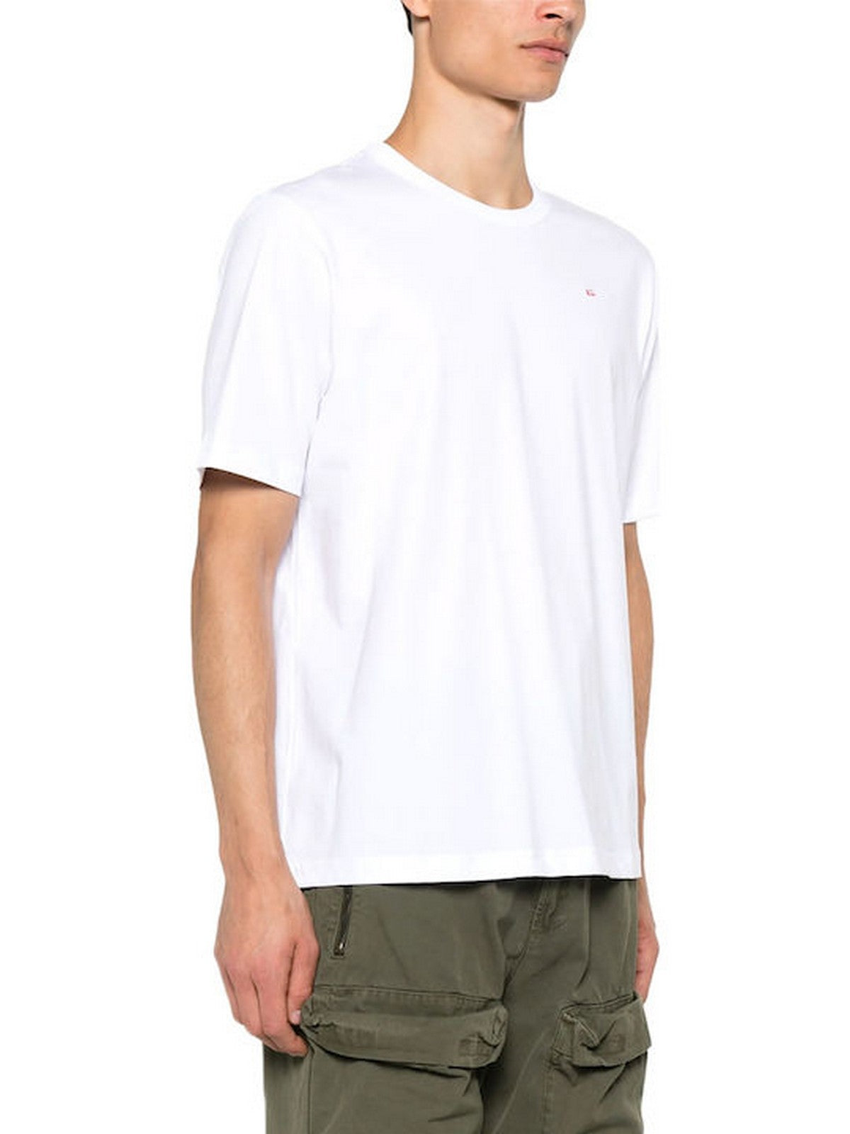 DIESEL T-shirt Uomo T-NORM-MICRODIV MAGLIETTA A20198 0NIAX 100 100 - WHITE