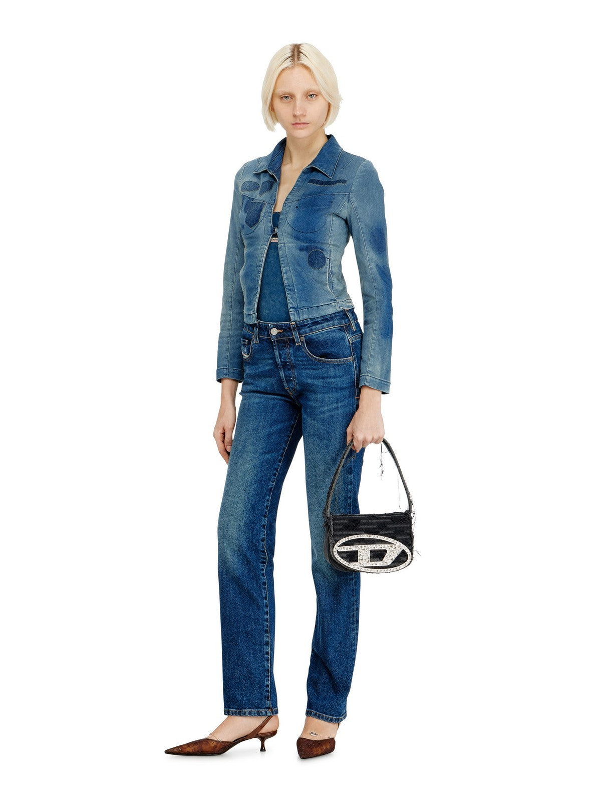 DIESEL Borsa Donna 1DR 1DR SHOULDER BAG Nero - X08396 P6319 T8013 gioboutiqueweb