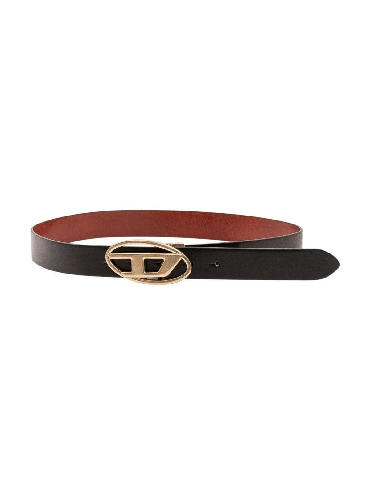 DIESEL Cintura Donna OVAL D LOGO B-1DR W REV II 30 BELT Marrone - X09874 PR666 H9017 gioboutiqueweb