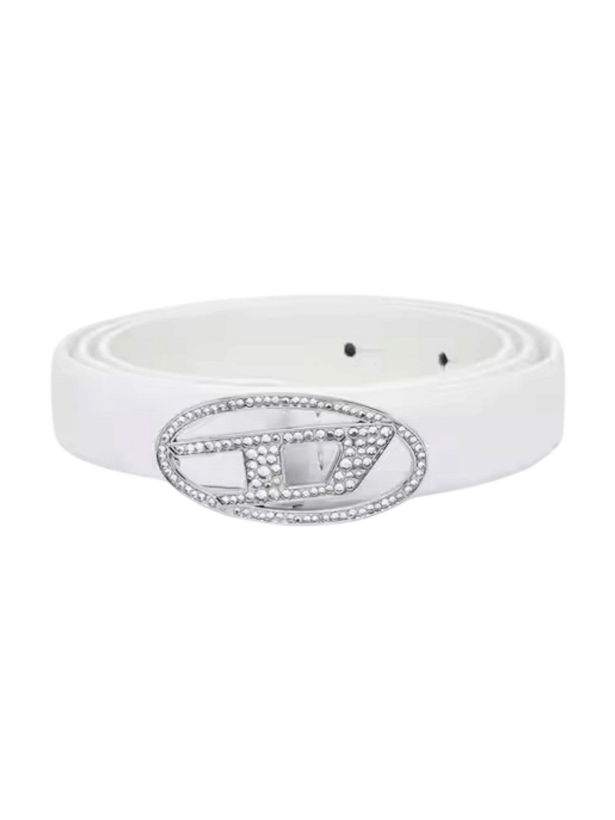 DIESEL Cintura Donna OVAL D LOGO B-1DR STRASS 20 BELT Bianco - X09972 P6364 T1003