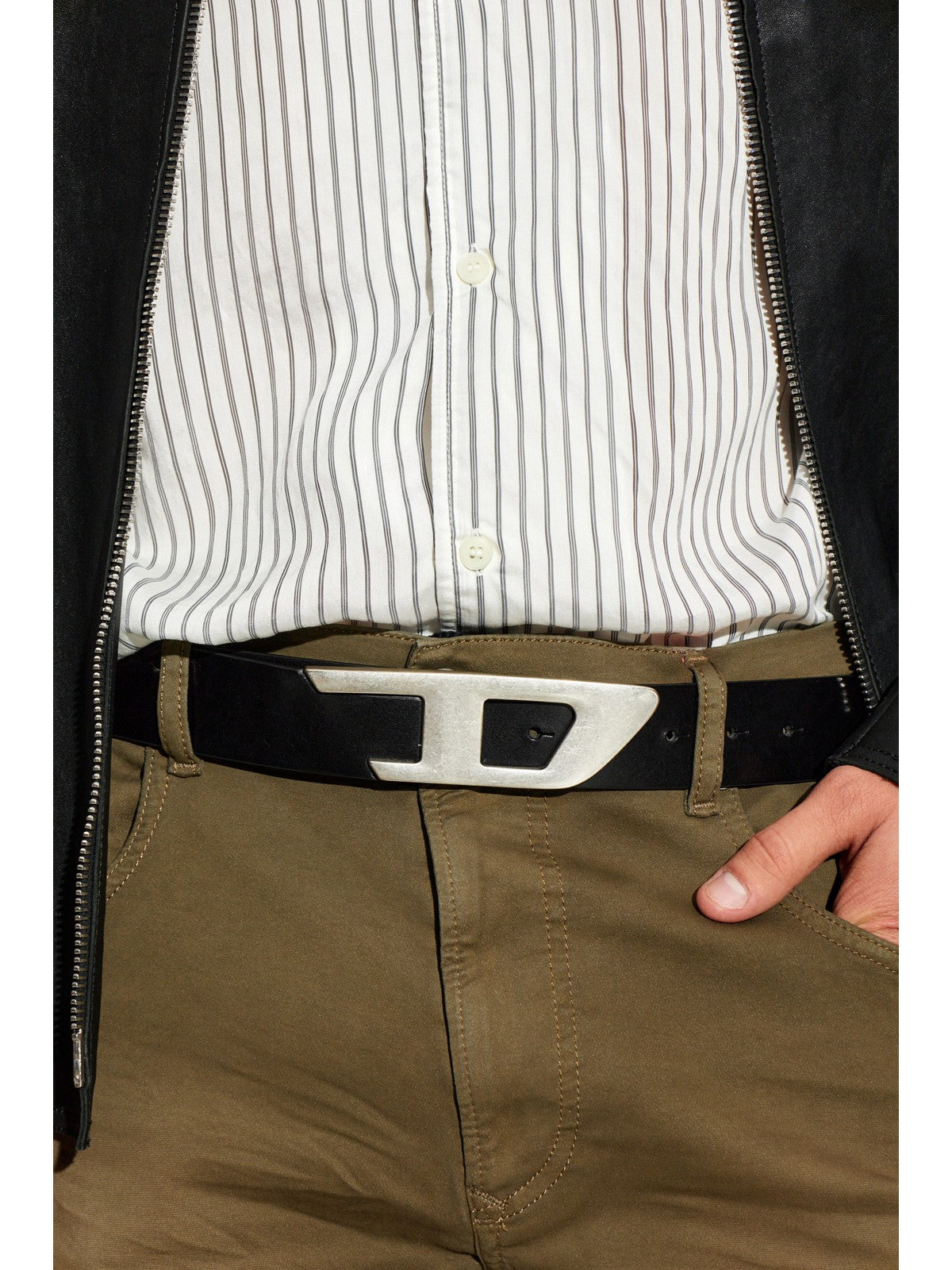 DIESEL Cintura Unisex D LOGO B-D LOGO 2.0 40 BELT Nero - X10867 PR666 T8013
