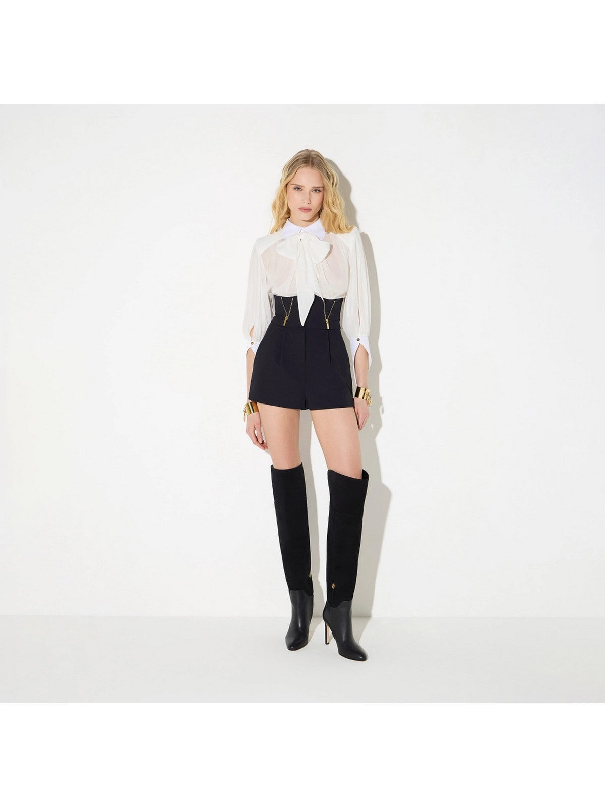 ELISABETTA FRANCHI Tuta Donna AVORIO/NERO- TU06566E2 309 gioboutiqueweb