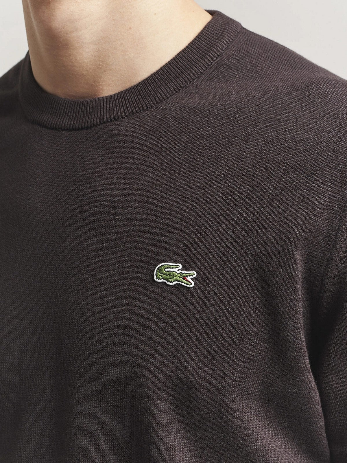 LACOSTE Maglia Uomo AH0128 3LA Marrone gioboutiqueweb