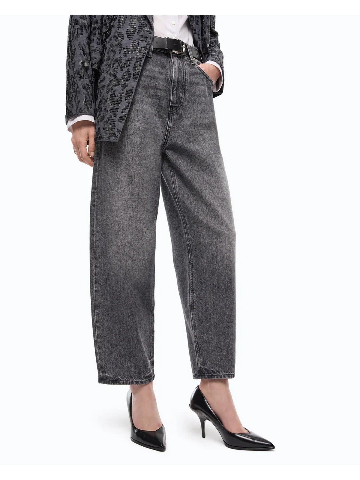 PINKO Jeans Donna ESTELLE EGG MOONLIGHT GRAY DEN LAVAGGIO DARK GRAY - 103857-A2RY PJ9