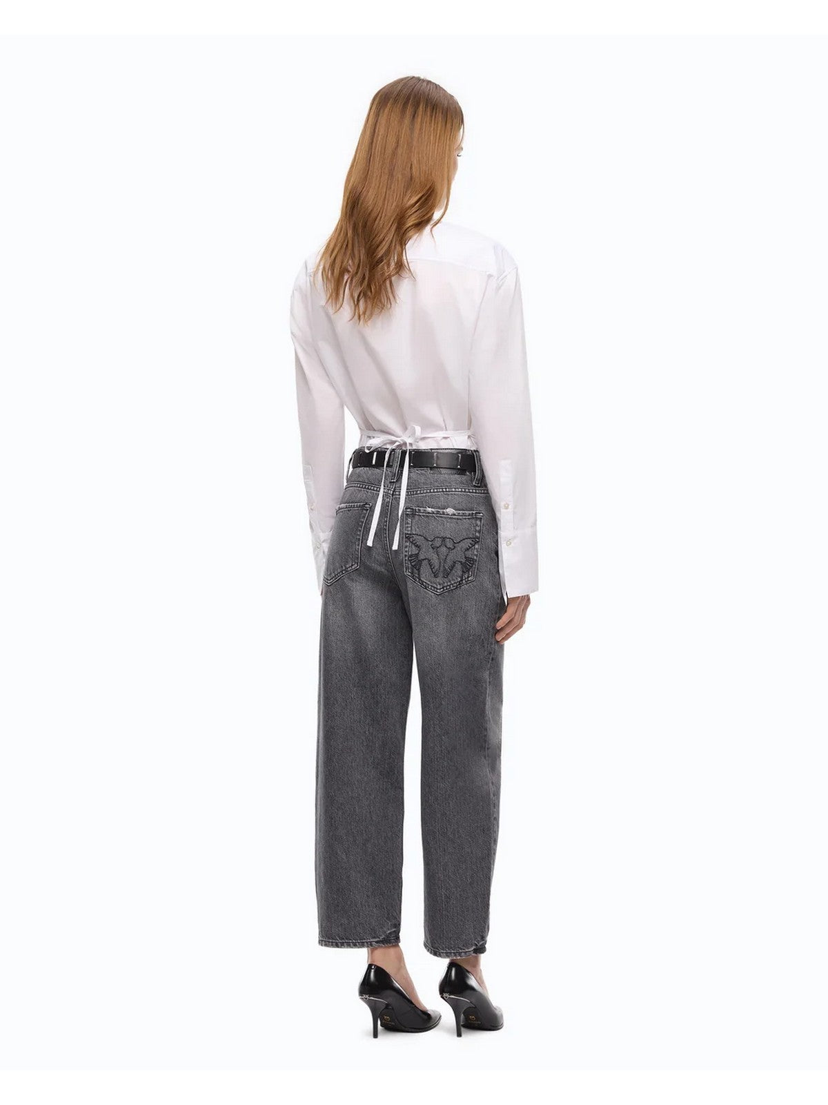 PINKO Jeans Donna ESTELLE EGG MOONLIGHT GRAY DEN LAVAGGIO DARK GRAY - 103857-A2RY PJ9