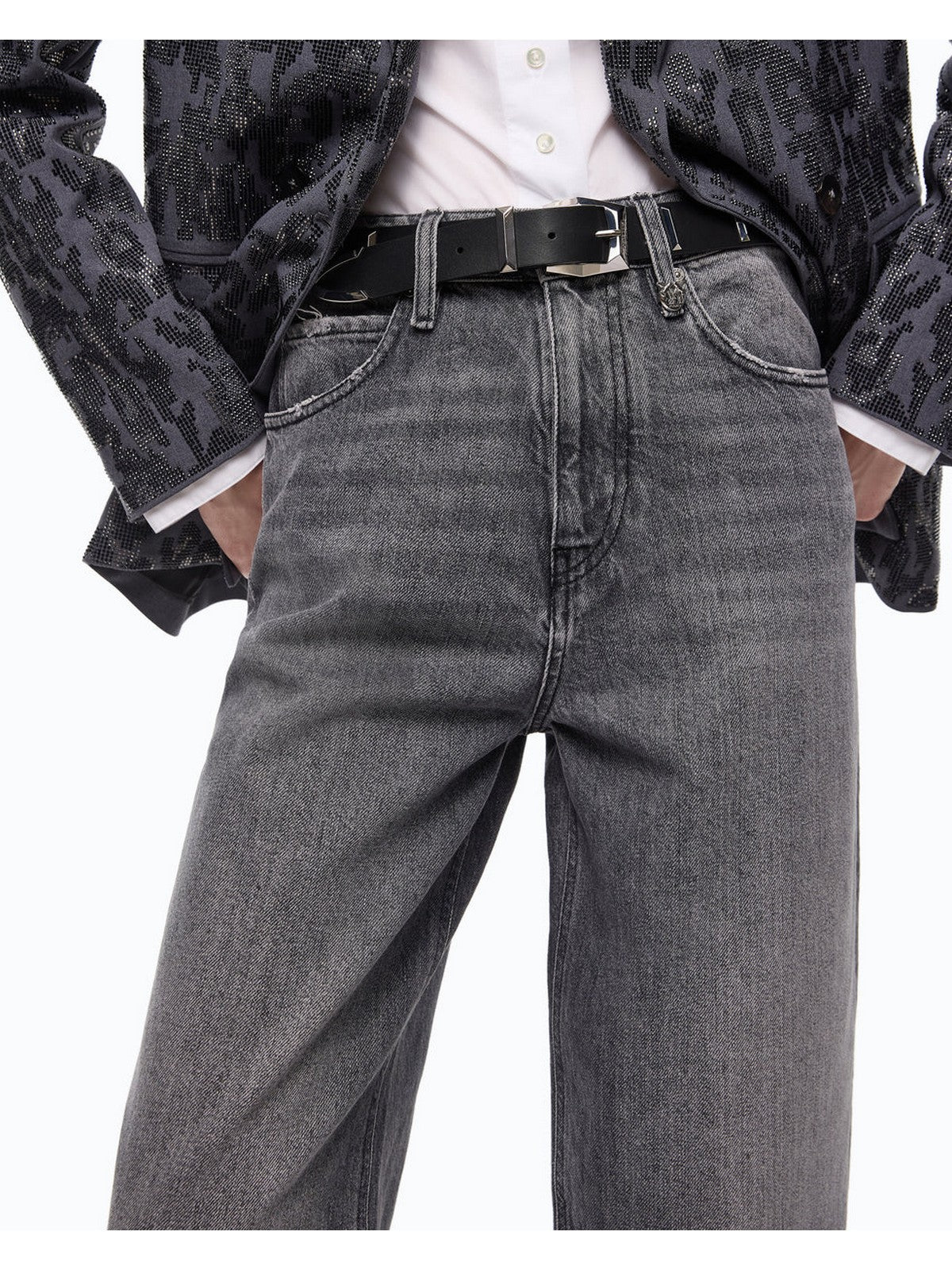 PINKO Jeans Donna ESTELLE EGG MOONLIGHT GRAY DEN LAVAGGIO DARK GRAY - 103857-A2RY PJ9