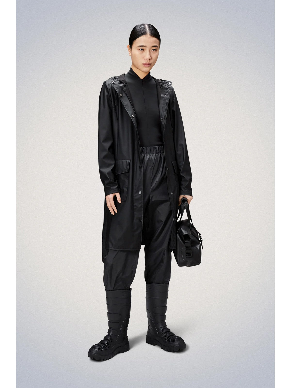 RAINS Giubbino Donna Curve W Jacket W3 18130 01 Black Nero