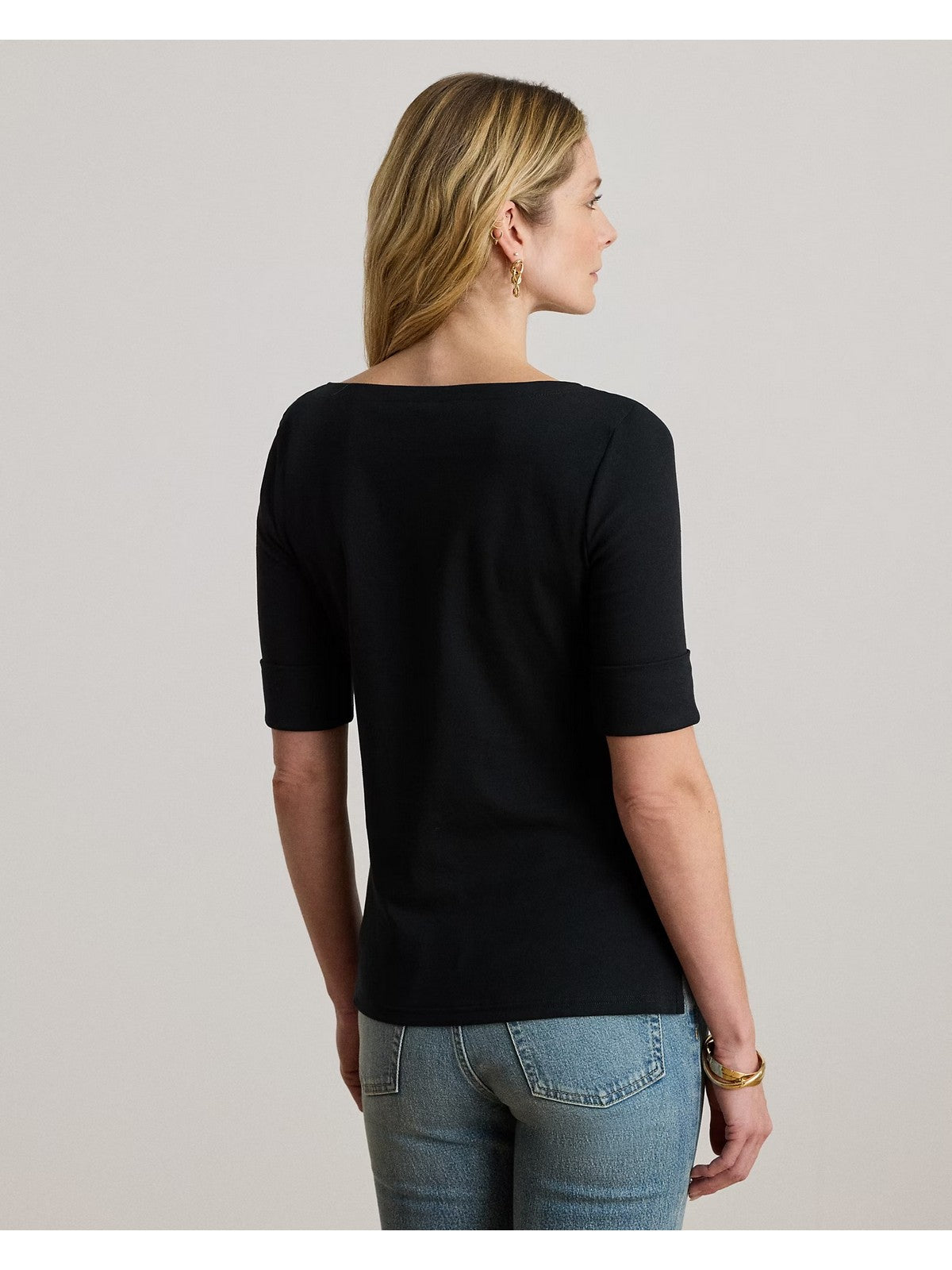LAUREN RALPH LAUREN Maglia Donna JUDY-ELBOW SLEEVE-KNIT 200654963 001 POLO BLACK