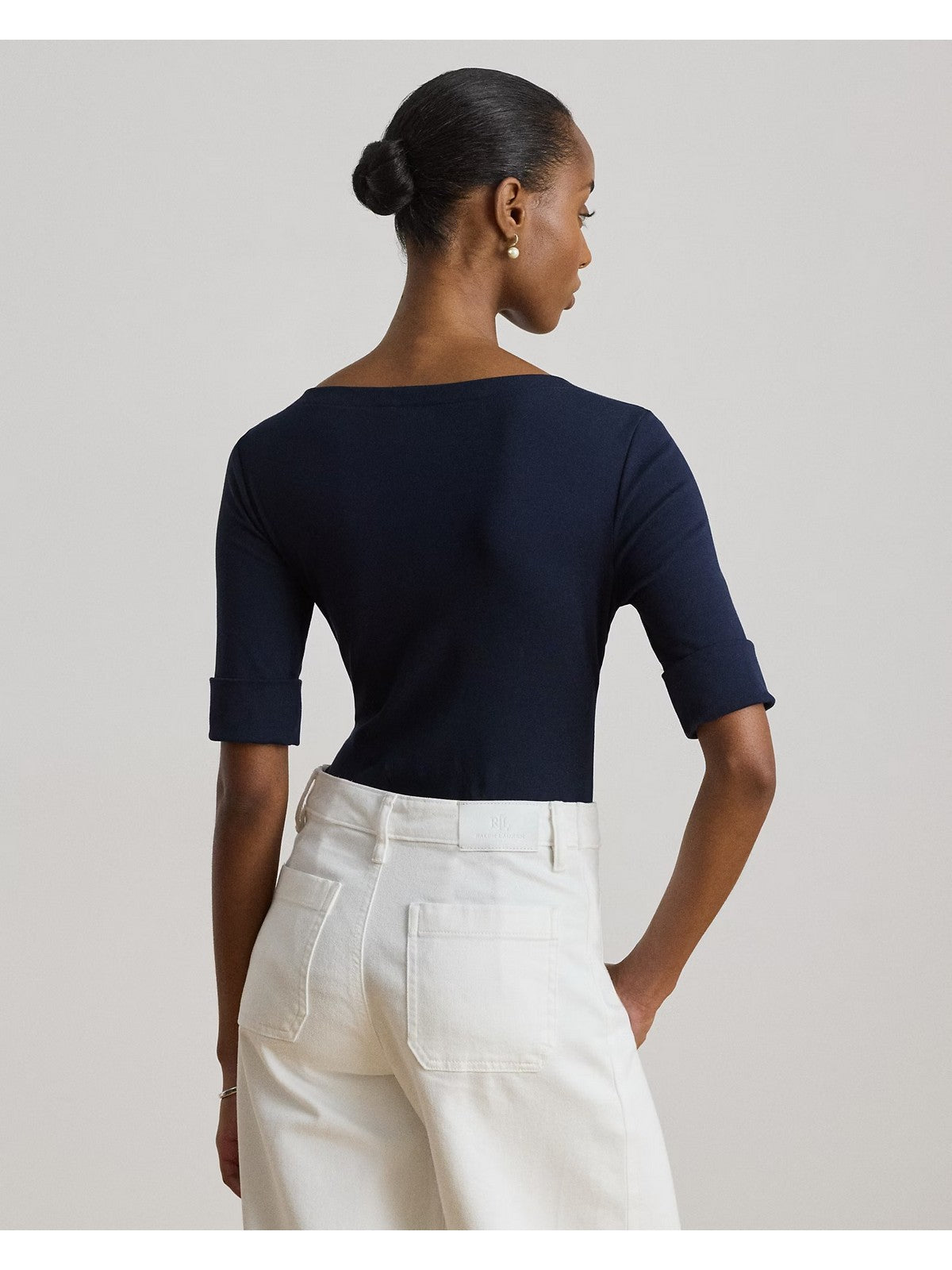LAUREN RALPH LAUREN Maglia Donna JUDY-ELBOW SLEEVE-KNIT 200654963 079 LAUREN NAVY