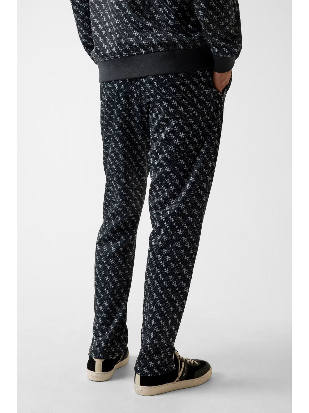GUESS SPORT Pantalone Uomo KORBIN PANT Z2BB05 K7122 P9QC 4G AOP JET BLACK