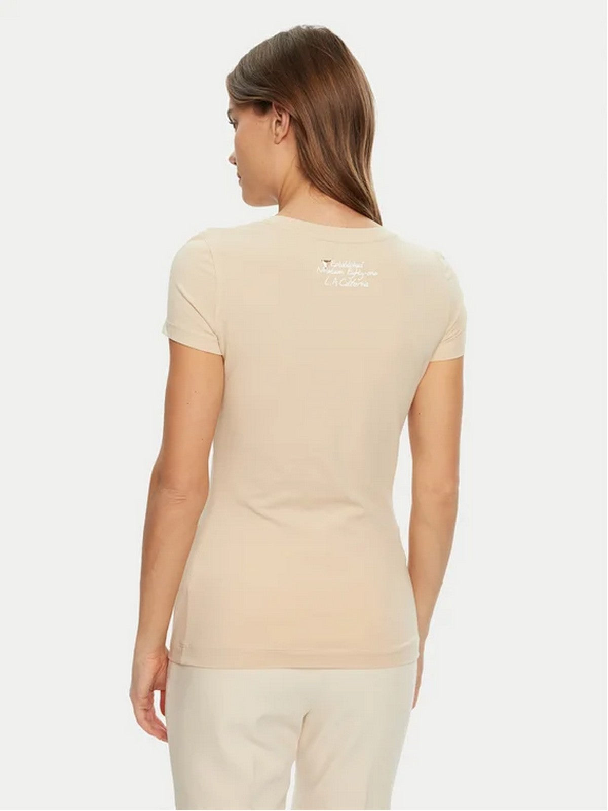 GUESS T-shirt Donna SS CN CHEETA LOGO TRIANGLE TEE W5RI22 J1314 G1M5 PEARL OYSTER gioboutiqueweb