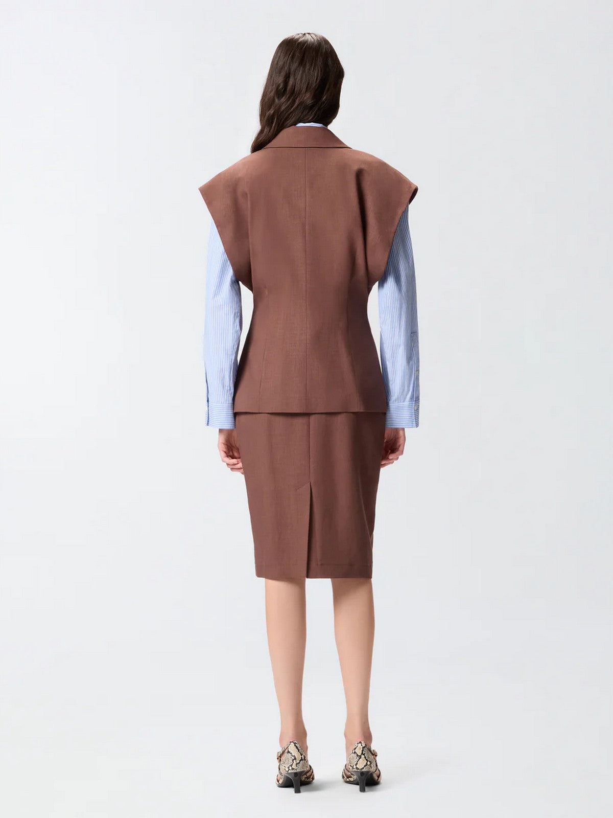 PINKO Gilet Donna FLOELLA GIACCA FRISOTTINO 106509-A2W6 L78 MARRONE TERRA X PIANTE