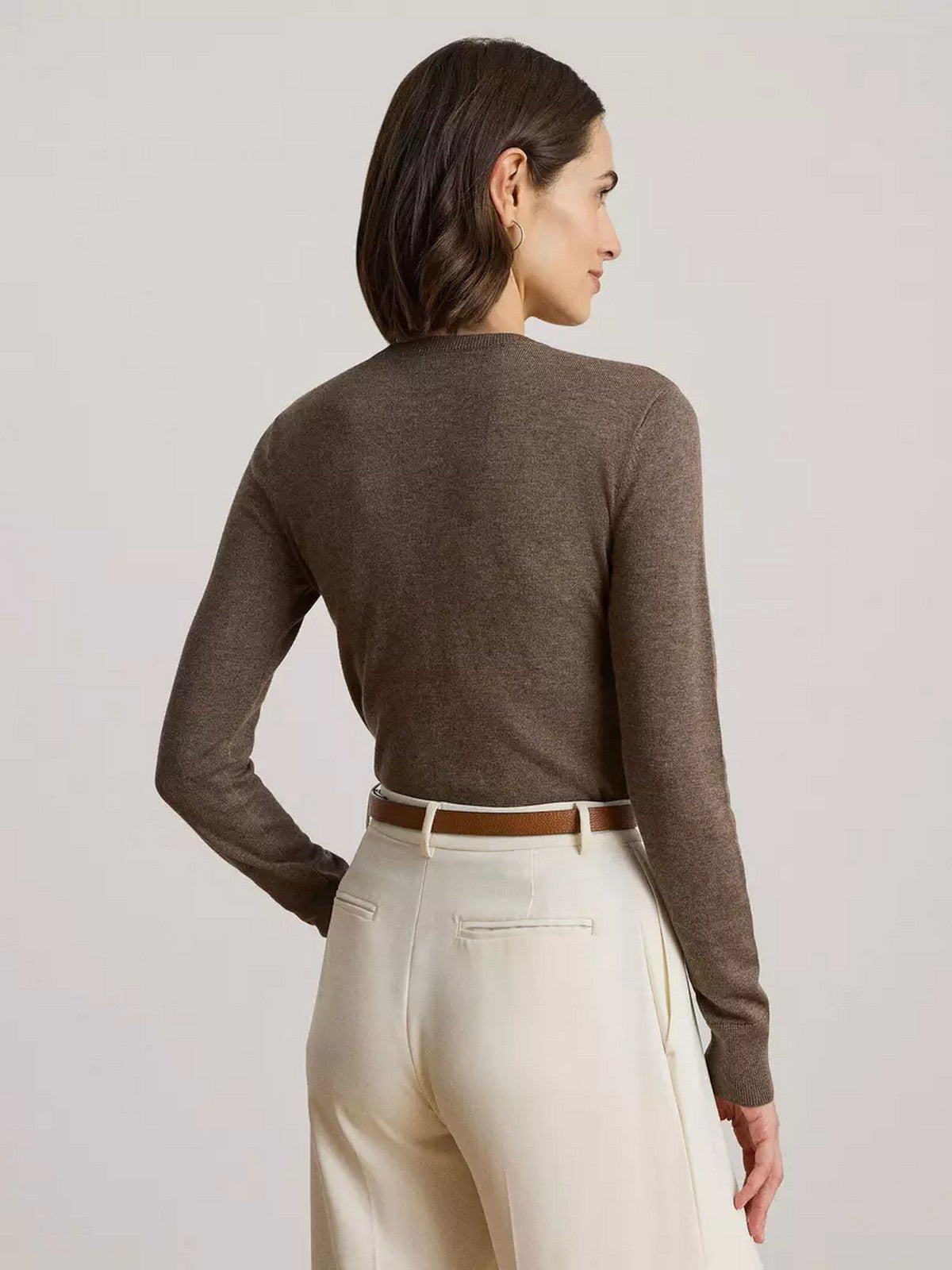 LAUREN RALPH LAUREN Maglia Donna SHAVONNE-LONG SLEEVE-PULLOVER 200919114 017 TAUPE BROWN HEATHER