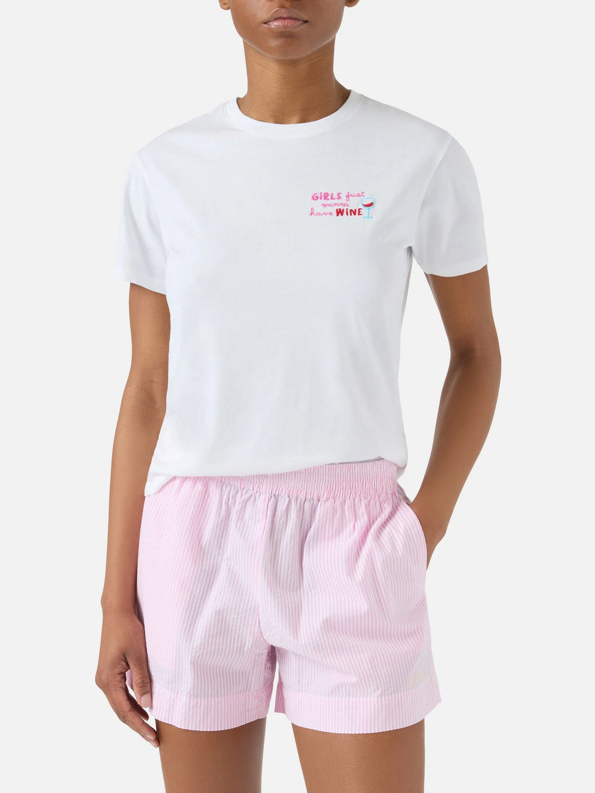 MC2 SAINT BARTH T-shirt Donna EMILIE 09624L GIRLS JUST WINE 01N EMB
