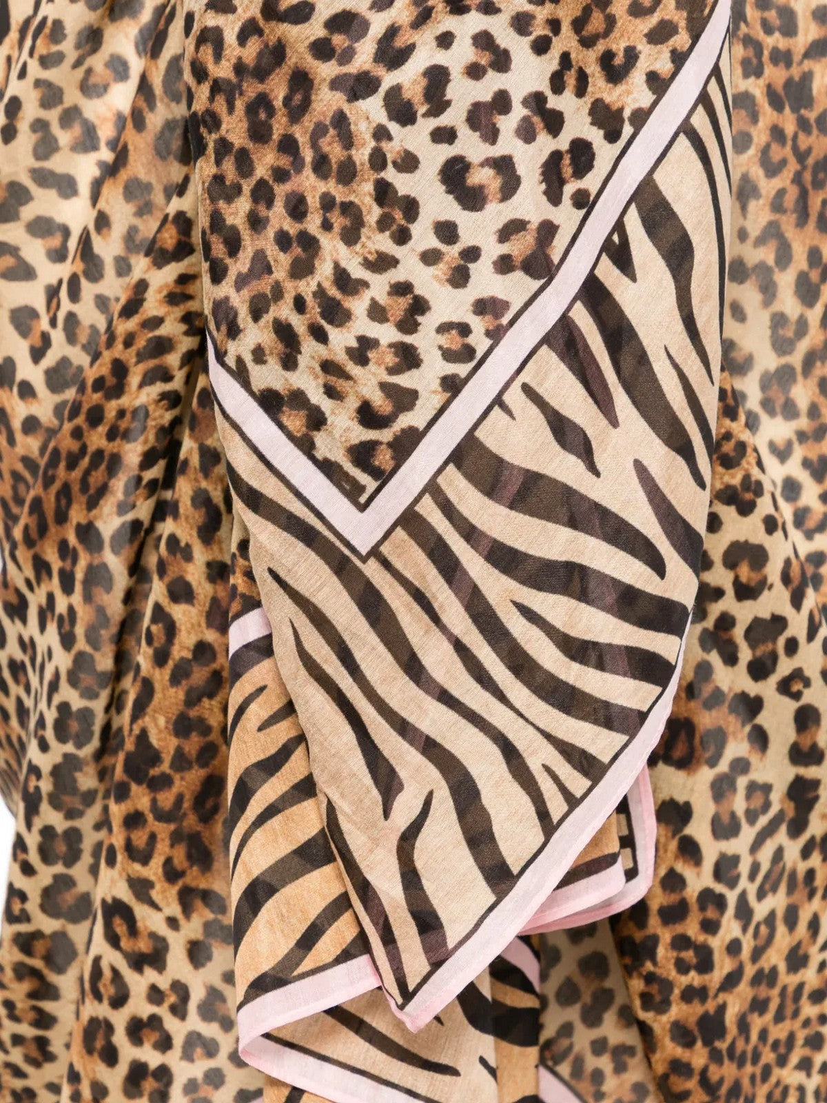 MC2 SAINT BARTH Pareo Donna THAITI 09740L SILK VOILE SAND LEOPARD FOULARD 1921