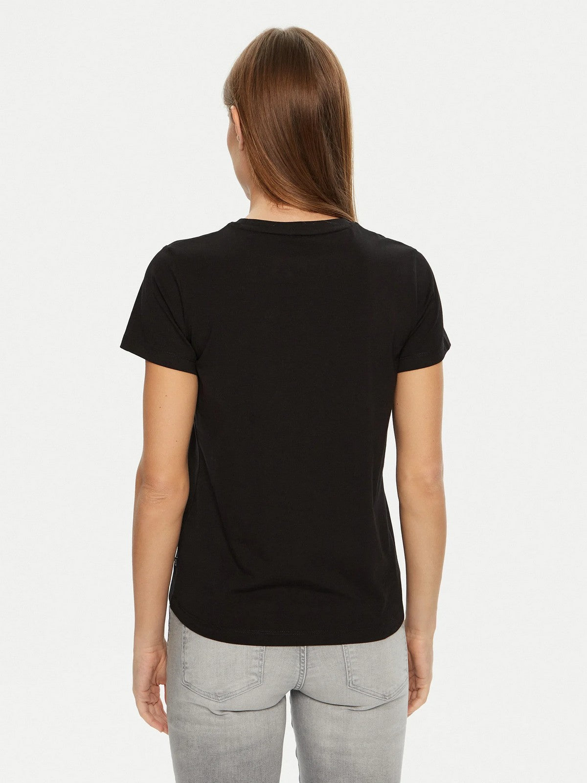 GUESS T-shirt Donna GJ SS CN REG 3D EMBR GUESS TEE W5RI54 J1314 JBLK Jet Black A996 gioboutiqueweb