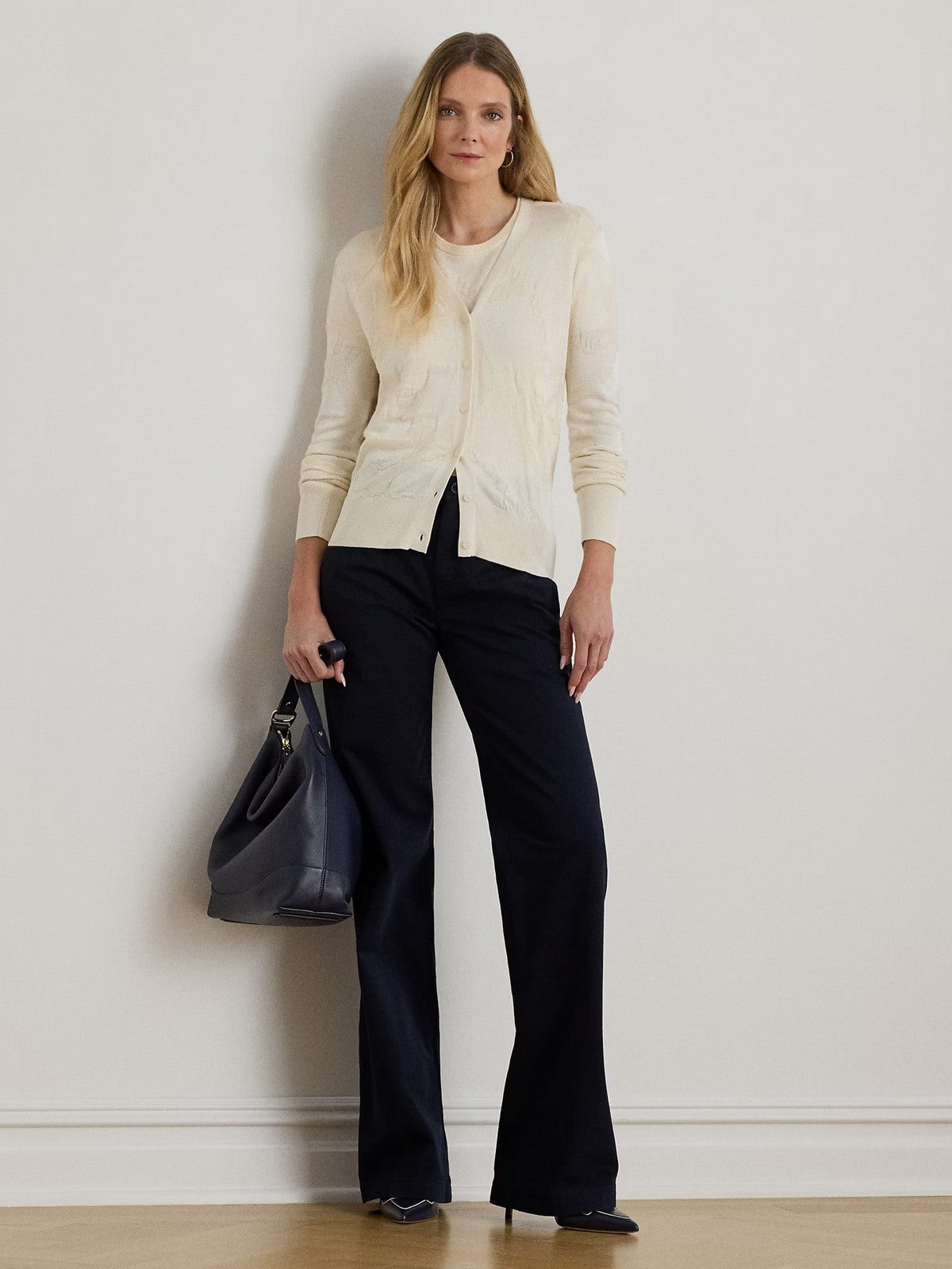 LAUREN RALPH LAUREN Cardigan Donna DENZEL-LONG SLEEVE-CARDIGAN 200P03476 001 MASCARPONE CREAM