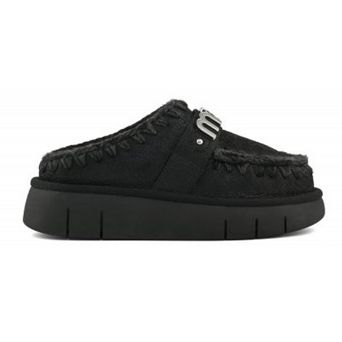 MOU Ciabatta Donna Bounce clog special leather - MU.FW531001B CBKG Cracked Black