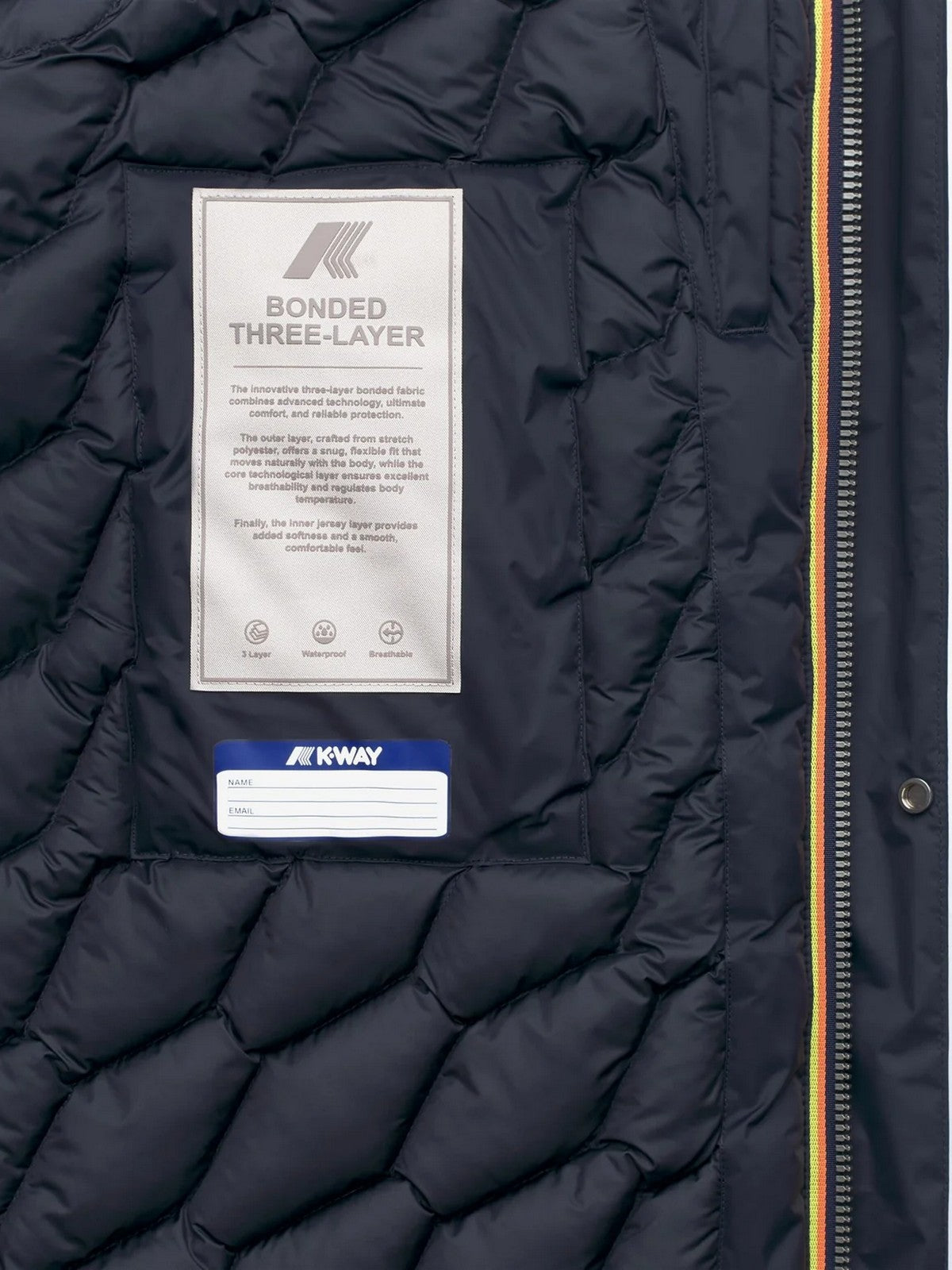 K-WAY Giubbino Uomo Thomal bonded padded K7136IW AR0 BLUE DEPTH - BLUE DE