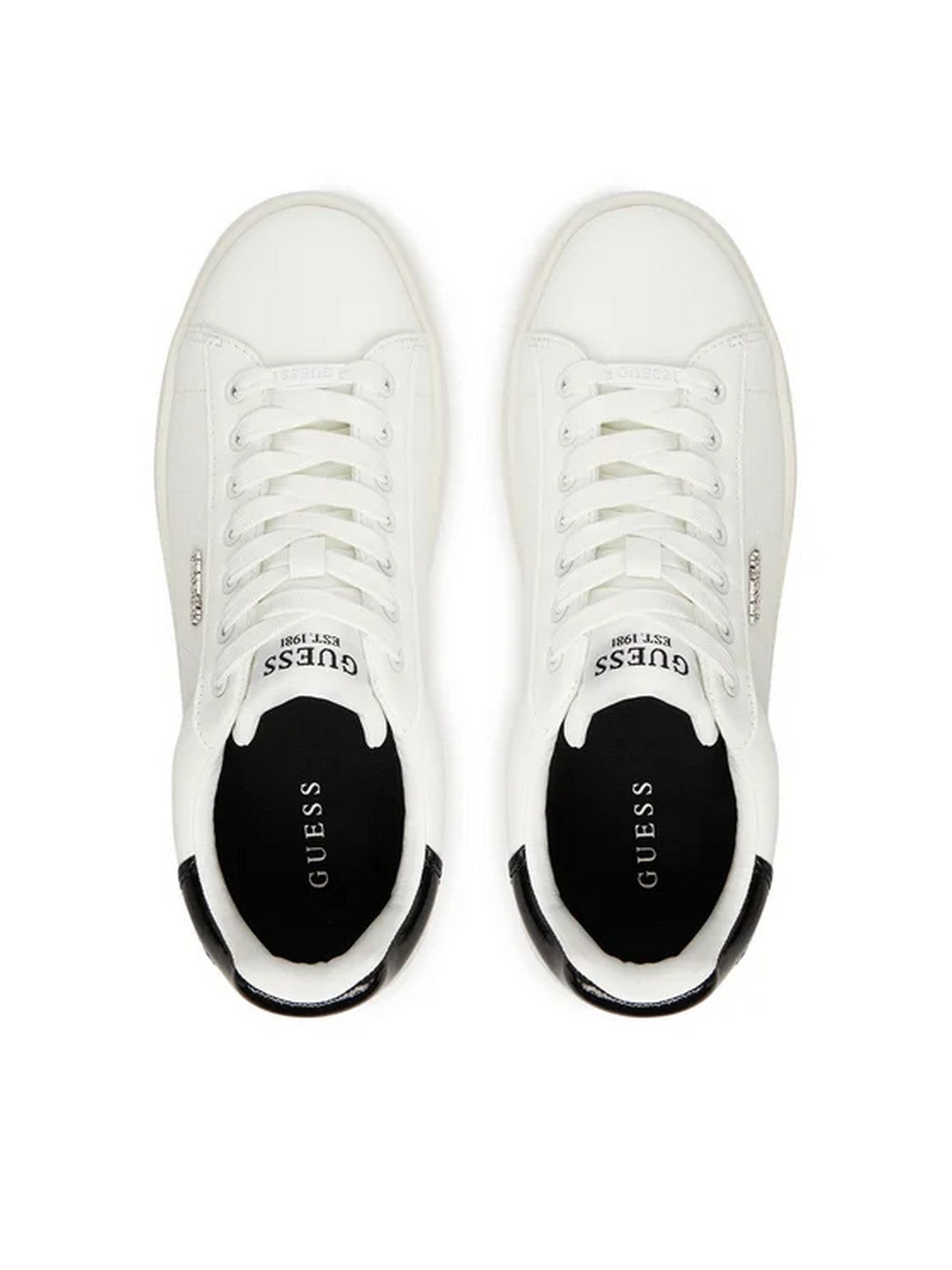 GUESS Sneaker Donna ELBINA10 FLFE10 PEL12 WHIBL WHITE BLACK