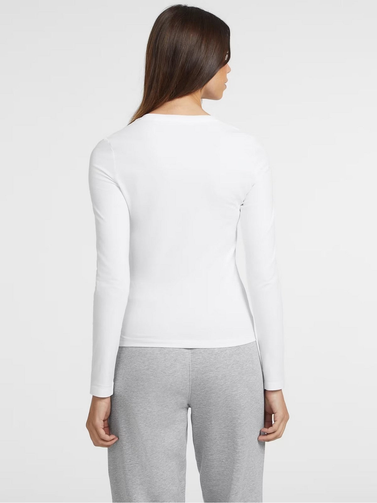 GUESS T-Shirt e Polo Donna GJ LS CN SLIM LOGO EMB TEE W4YI22 J1314 G011 Bianco gioboutiqueweb