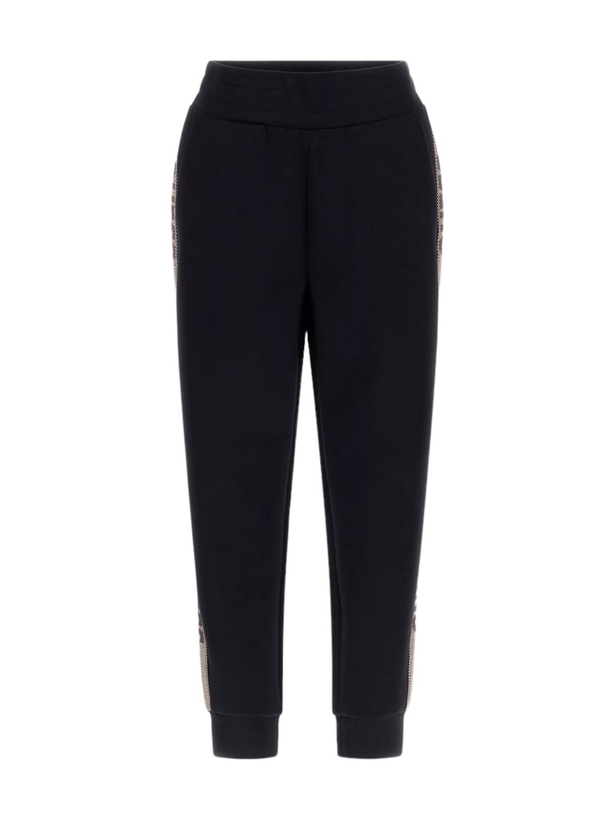 GUESS Pantalone Donna STUDS LOGO SWEATPANTS W4YB40 KBYE2 JBLK Nero gioboutiqueweb