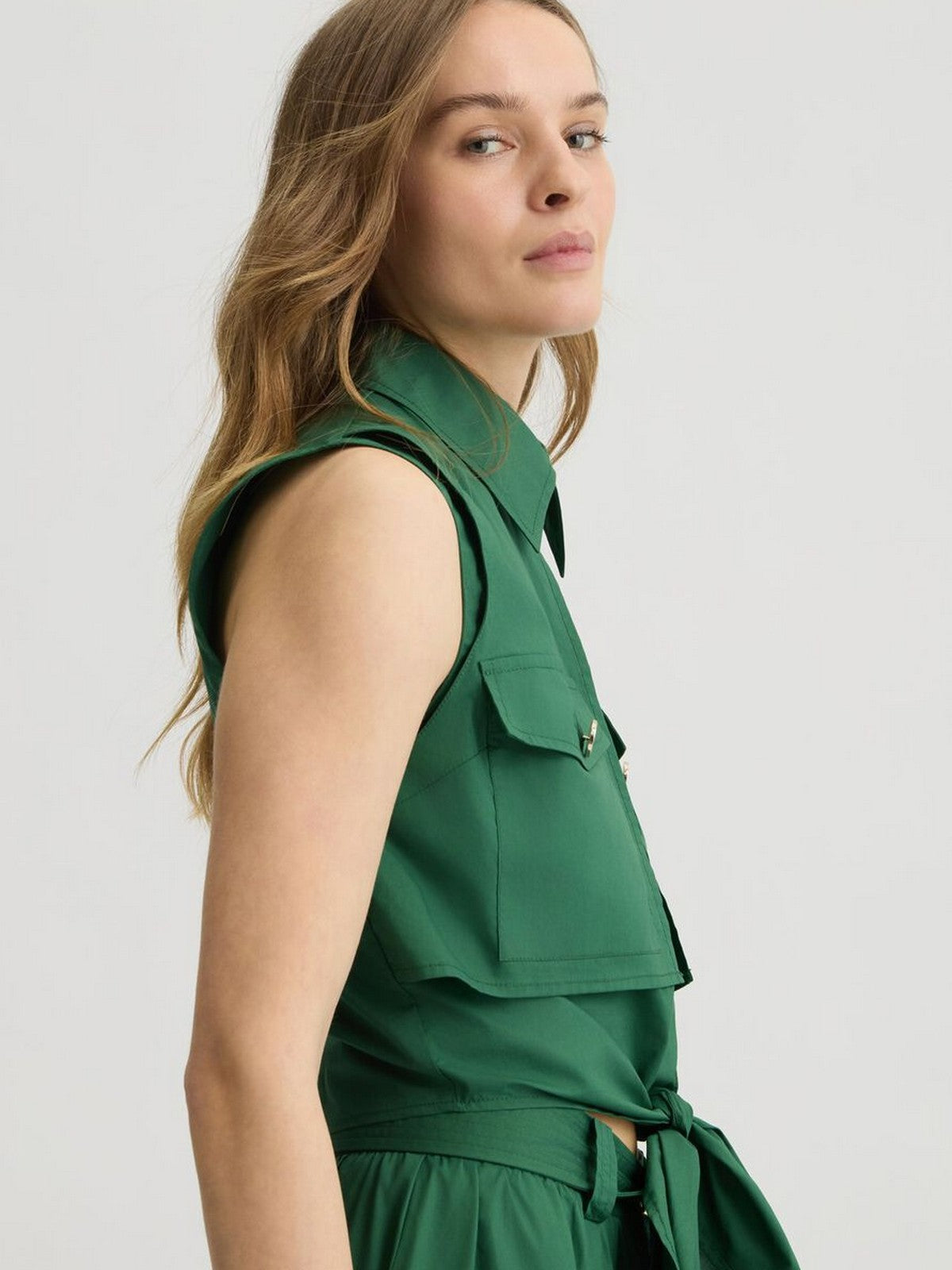 LIU JO BLACK Camicia Donna CA5408TS246 X0665 Verde gioboutiqueweb