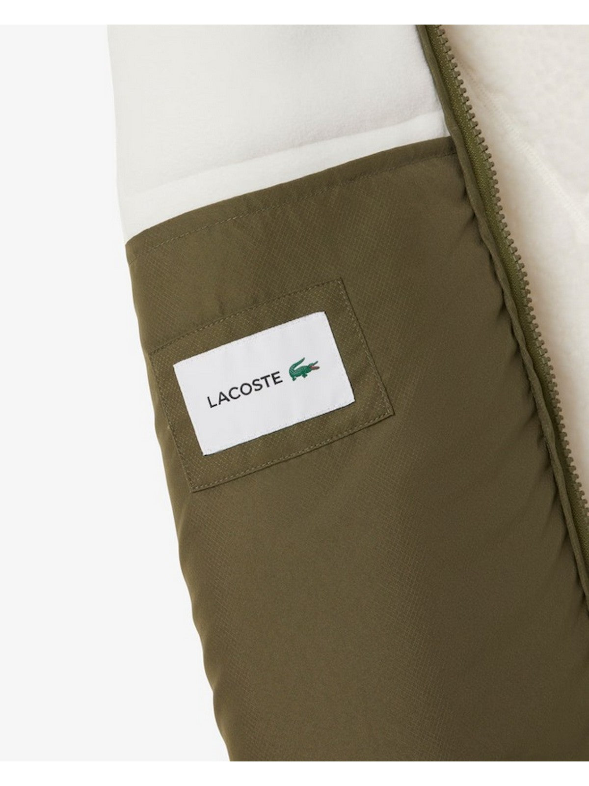 LACOSTE Giubbino Uomo BH5908 A6I White/Khaki Green