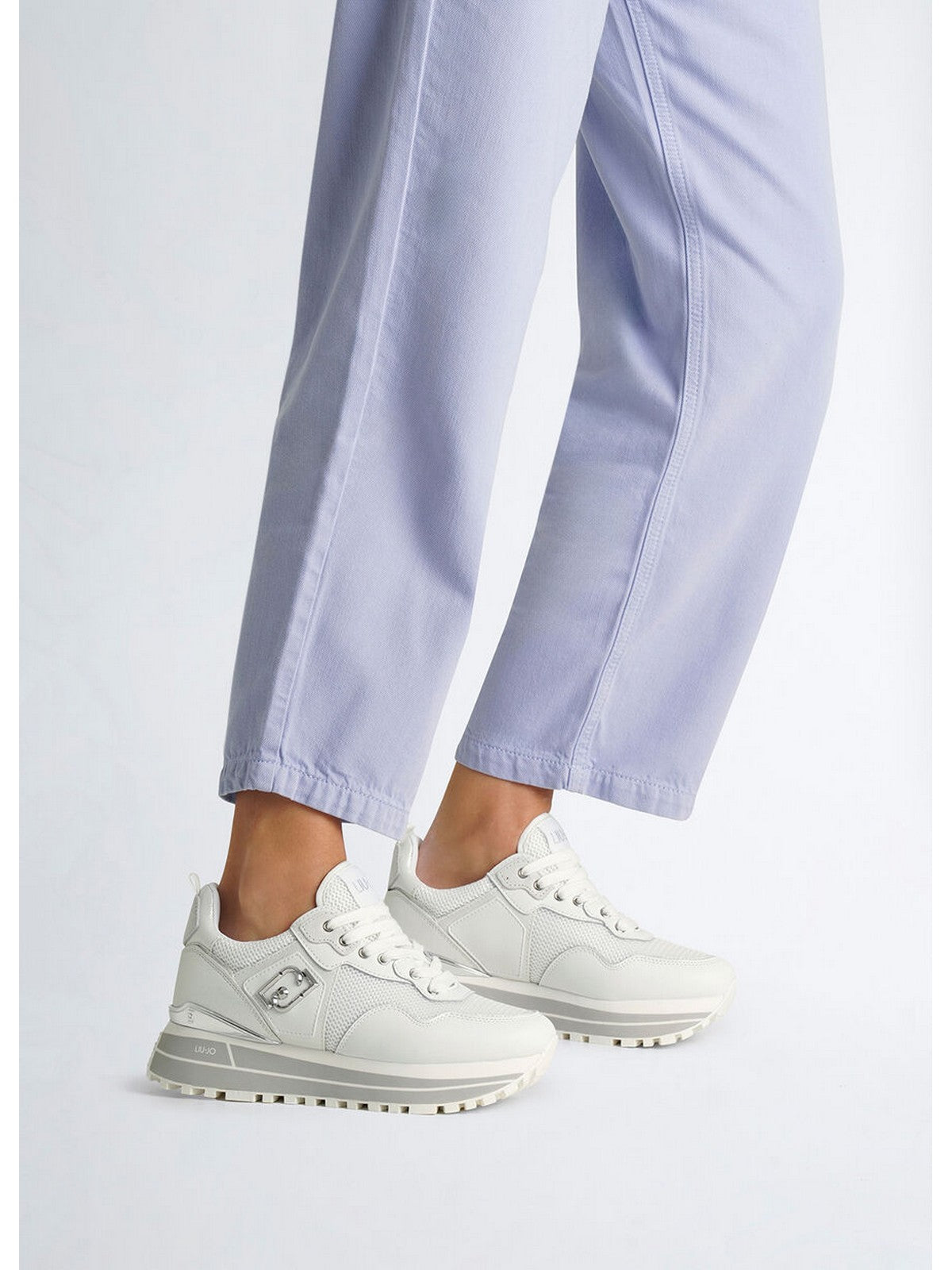 LIU JO Sneaker Donna LIU JO MAXI WONDER 01 BA5013PX602 01111 LEATHER//MESH/L WHITE