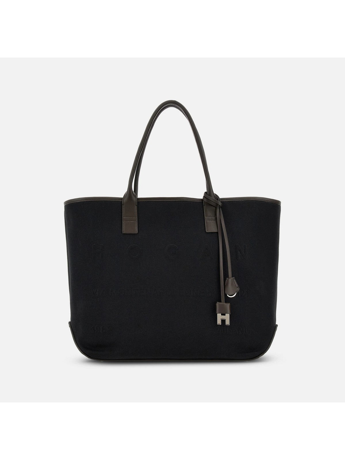 HOGAN Borsa Donna ADDRESS SHOPPING MEDIA TESSUTO KBW01TA2300UH7012D B999(NERO)+S808(PALISSANDRO)