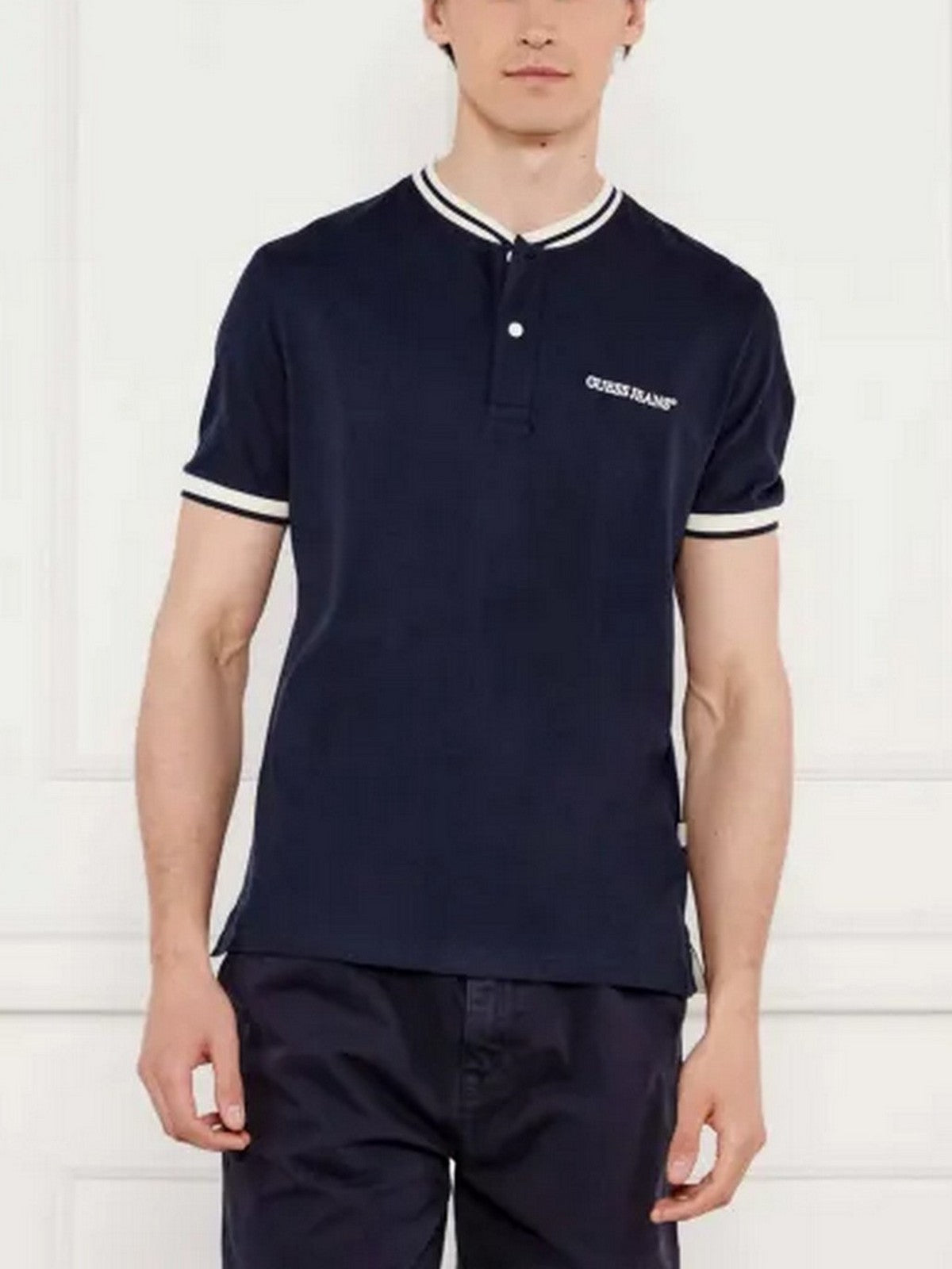 GUESS T-shirt Uomo GJ SS CN REG HENLEY TEE M5GP49 KCTV1 A71W DARING OCEAN gioboutiqueweb