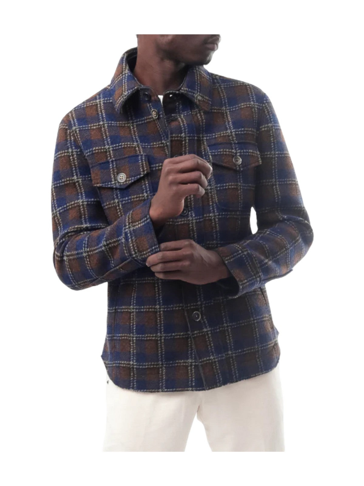 BOB Giacca Uomo A23PERCY373 T373 VAR1 BLU/MARRONE