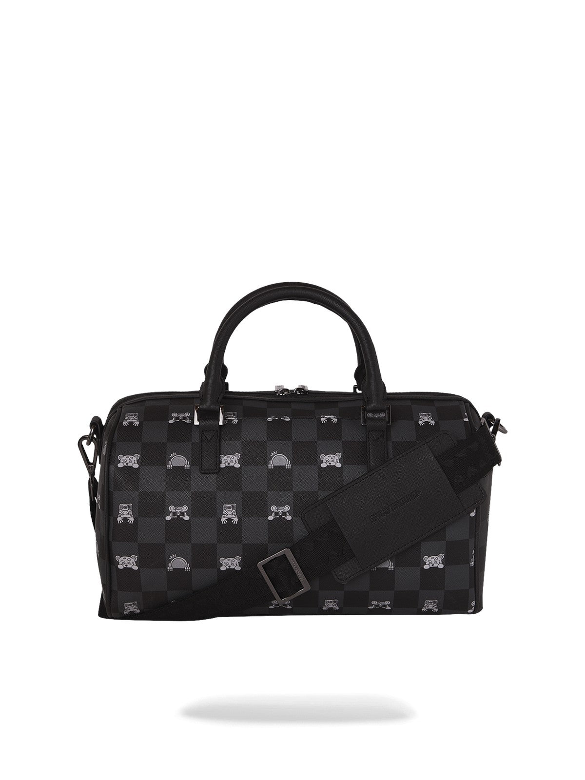 SPRAYGROUND Borsa Unisex adulto GRAY PEEKING CHARACTER CHECK MINI DUFFLE 910D8911NSZ Nero