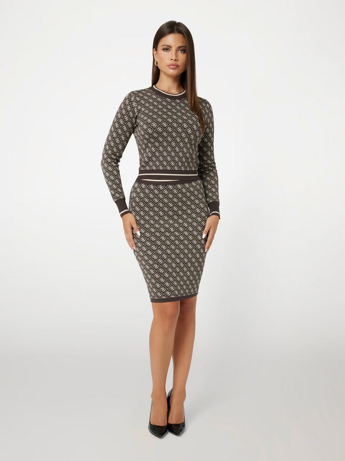 GUESS Gonna Donna LISE 4G SKIRT SWTR W4BD53 Z37K0 FN0T Marrone gioboutiqueweb