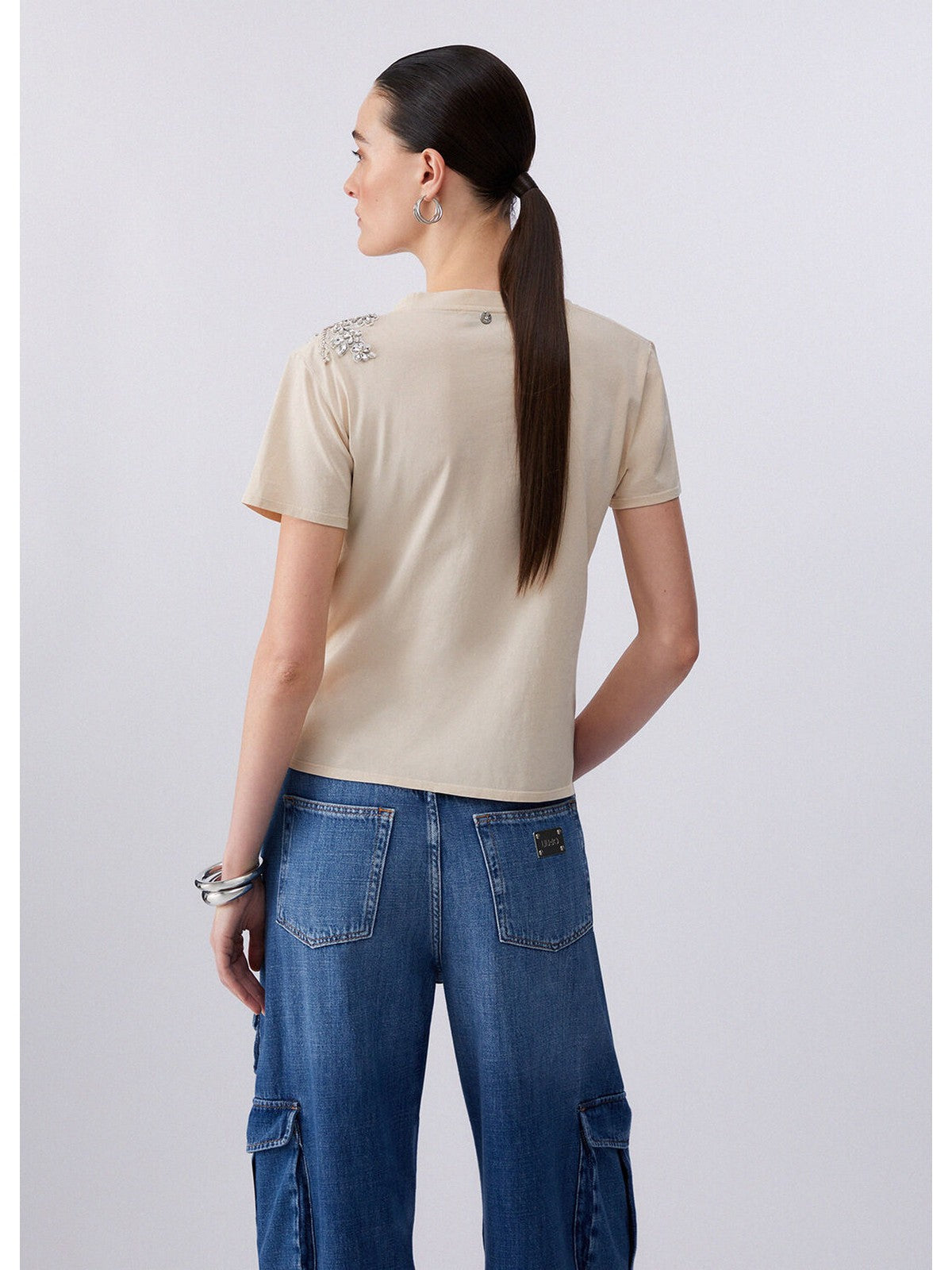 LIU JO BLACK T-shirt Donna CA6010J3868 L9089 Cappuccino lt.ston.w