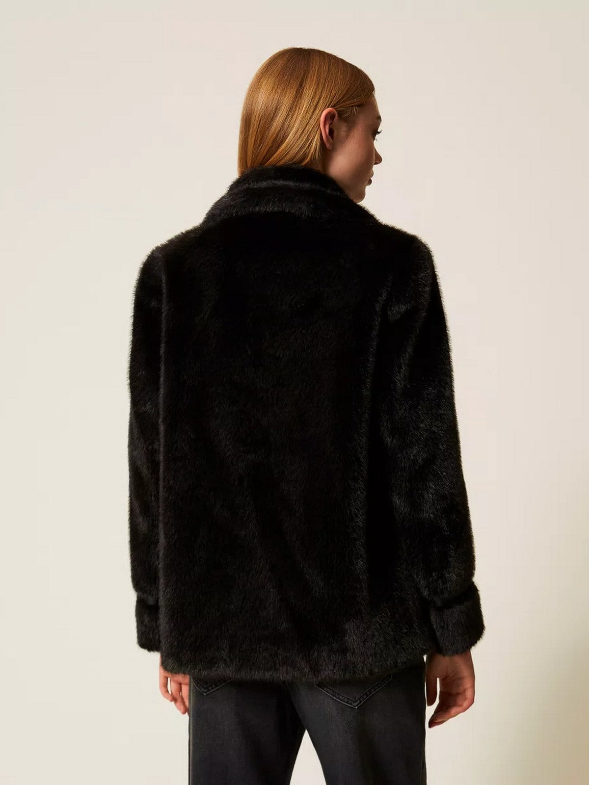 TWINSET Pelliccia Donna WARM FEELING 252TT2154 00006 Nero