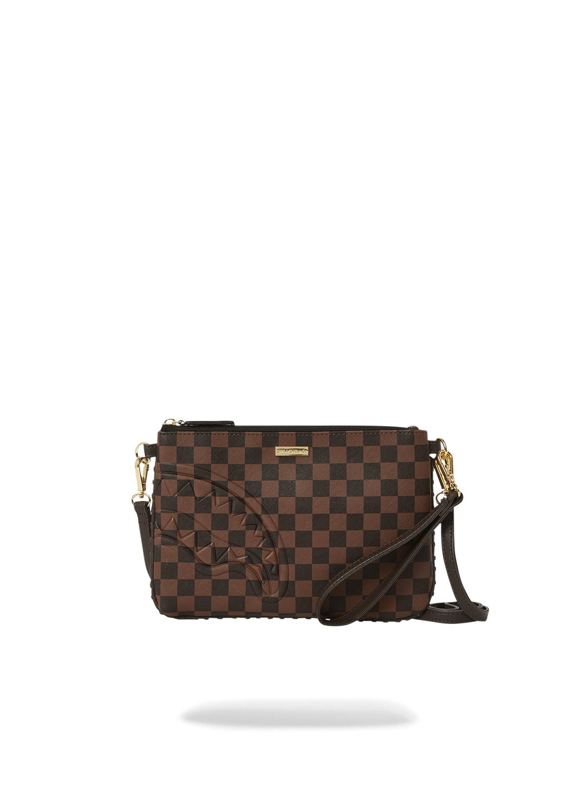 SPRAYGROUND Pochette Donna CORE EMBOSS CHECK POUCHETTE 910B6835NSZ Marrone gioboutiqueweb
