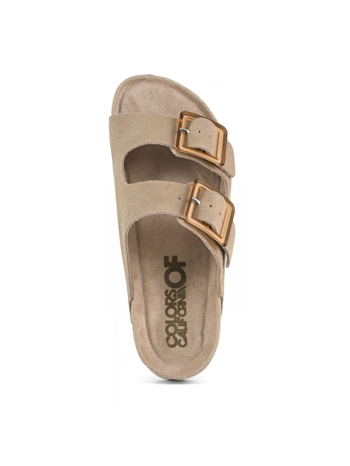 COLORS OF CALIFORNIA Sandalo Donna cow suede bio with two buckles HC.BIO56 MUD MUD gioboutiqueweb