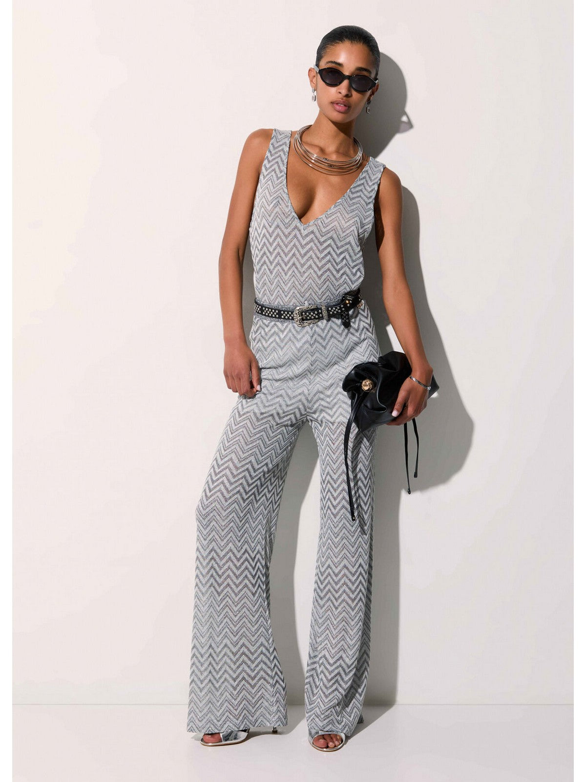 LIU JO BEACHWEAR Pantalone Donna VA6176J3878 C3887 Nero/silver lux