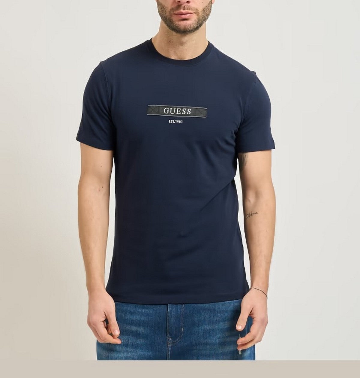 GUESS T-shirt Uomo SS CN LOGO BOX TEE M6RI17 J1314 G7V2 SMART BLUE