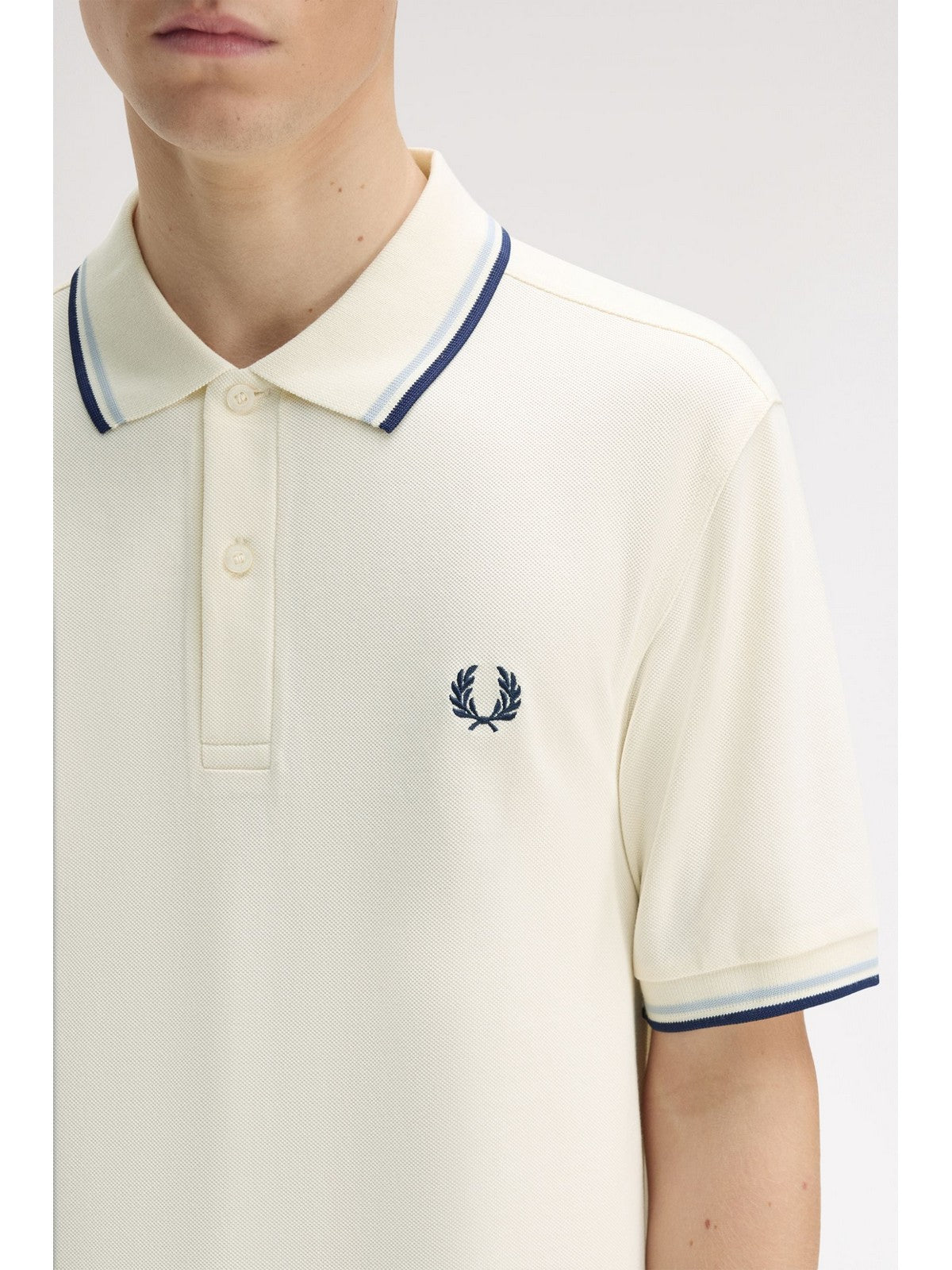 FRED PERRY Polo Uomo FP-M3600P 94B ECRU/DSKBL/FRNVY