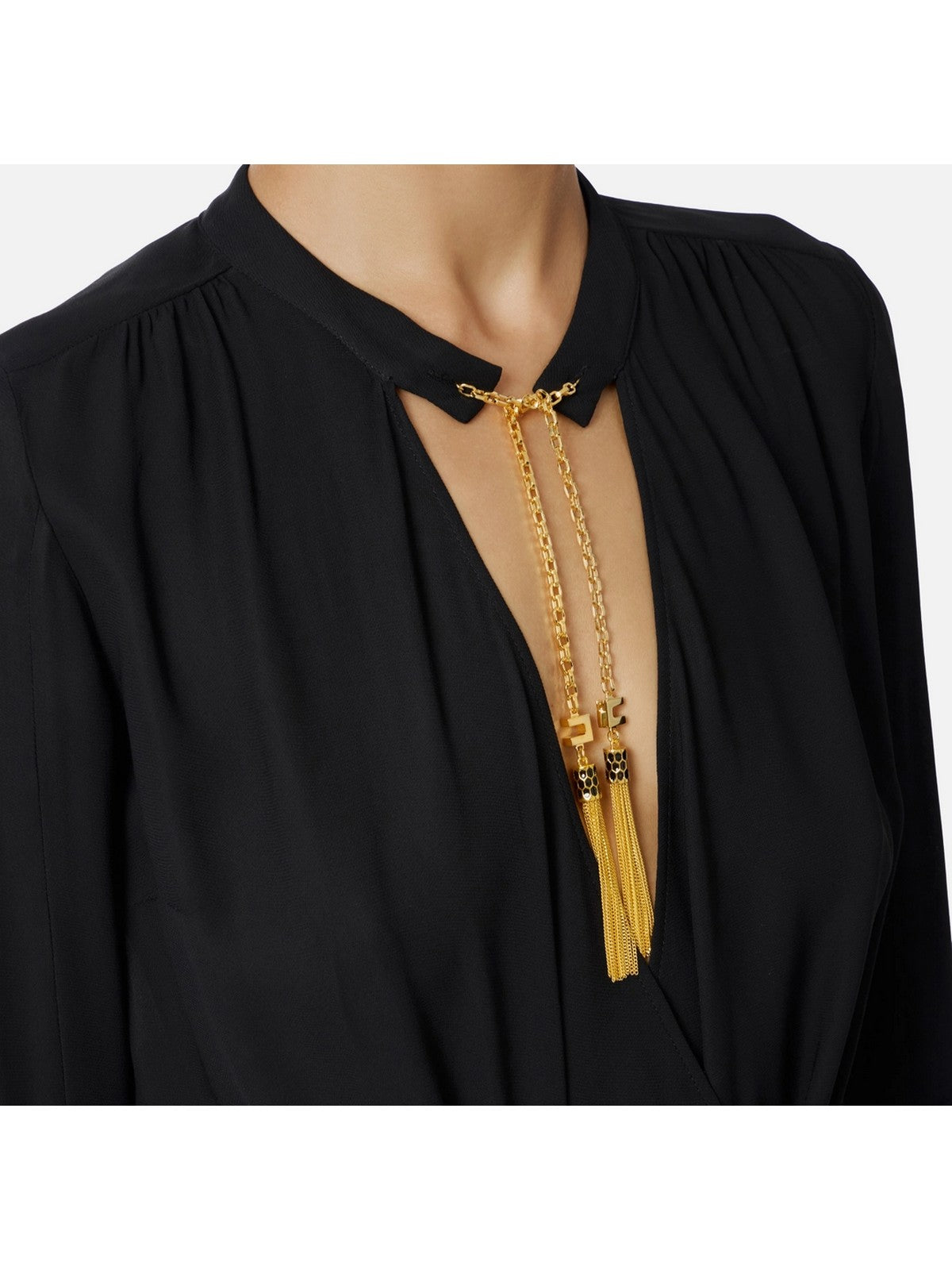 ELISABETTA FRANCHI Camicia Donna CB00557E2 110 Nero gioboutiqueweb