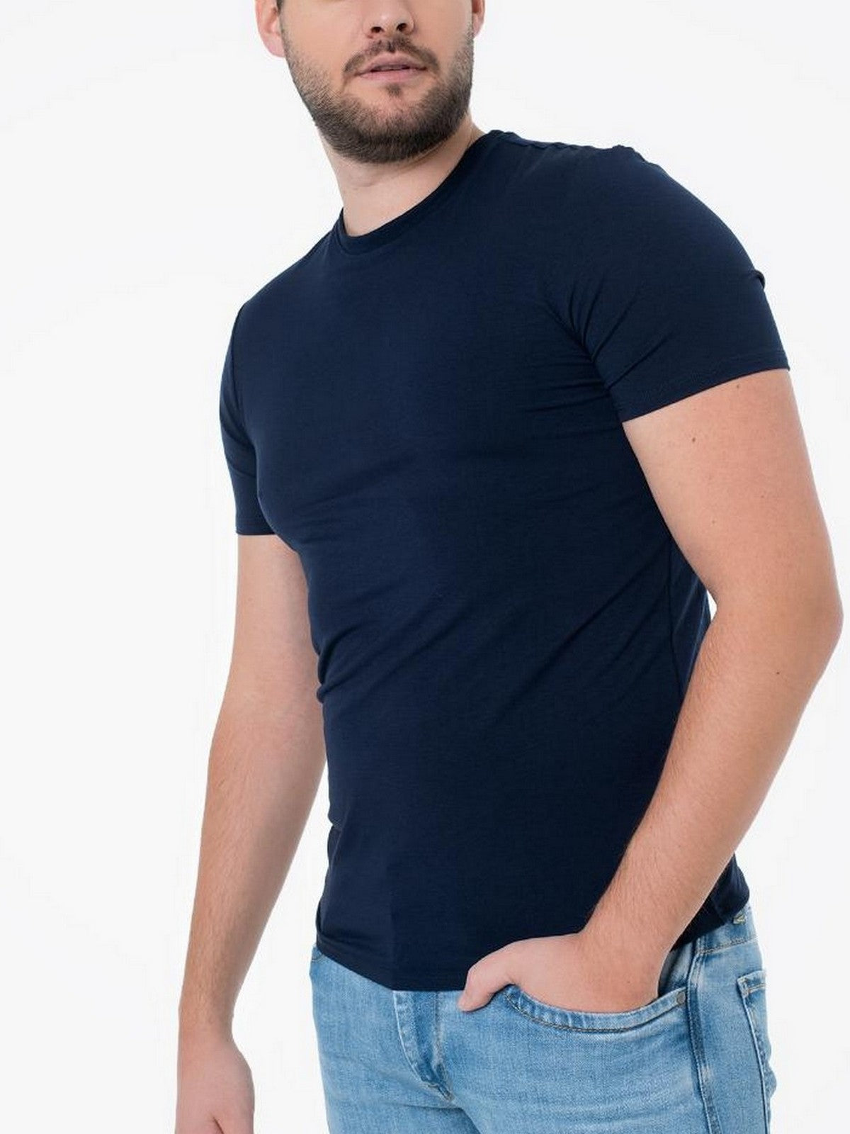 GUESS T-shirt Uomo GJ SLIM FIT SINGLE CN TEE M4BZ38 KBF92 A71W DARING OCEAN gioboutiqueweb