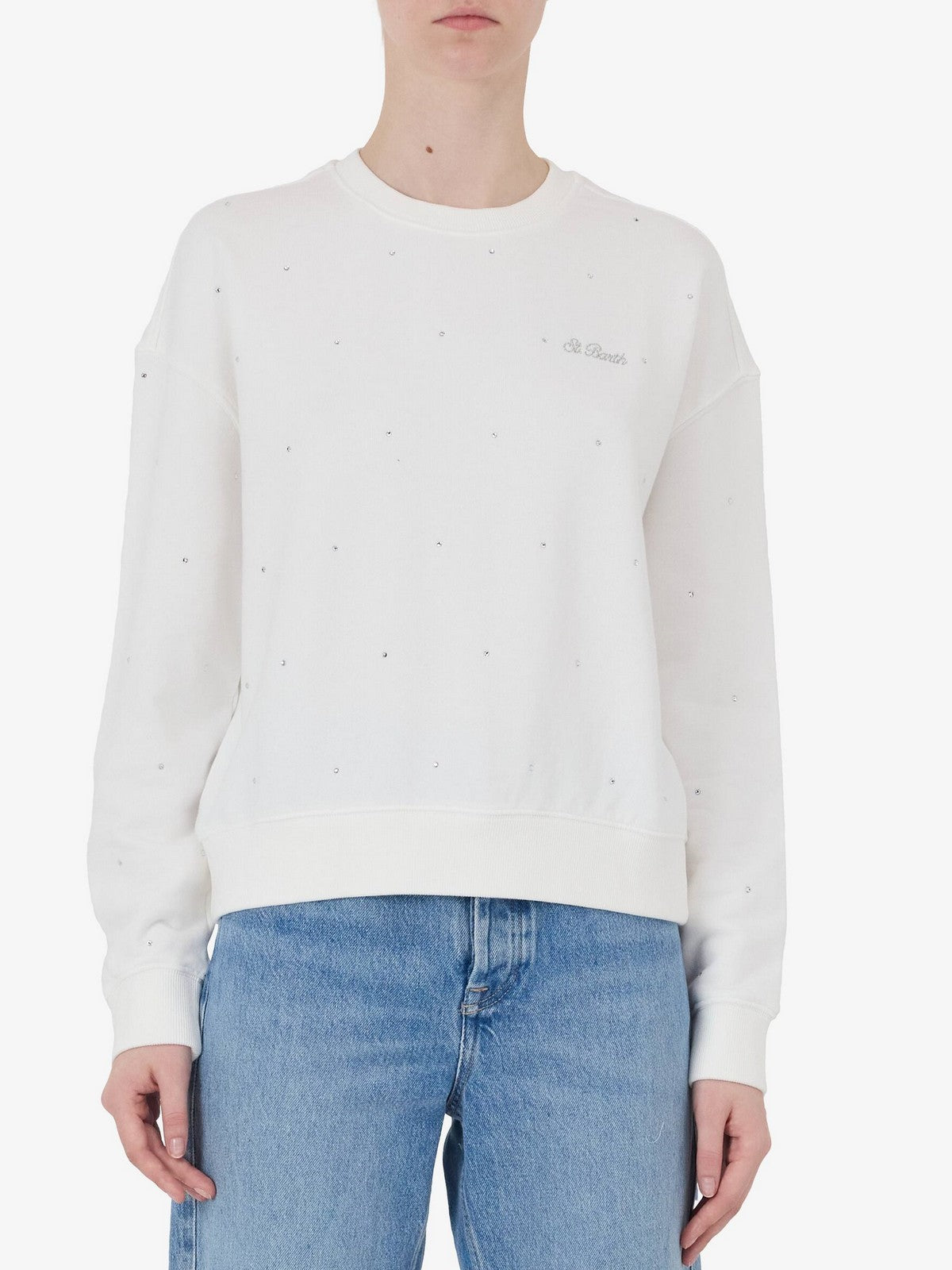 MC2 SAINT BARTH Felpa Donna CASEY W 01096I SB 10 ALL OVER STRASS EMB