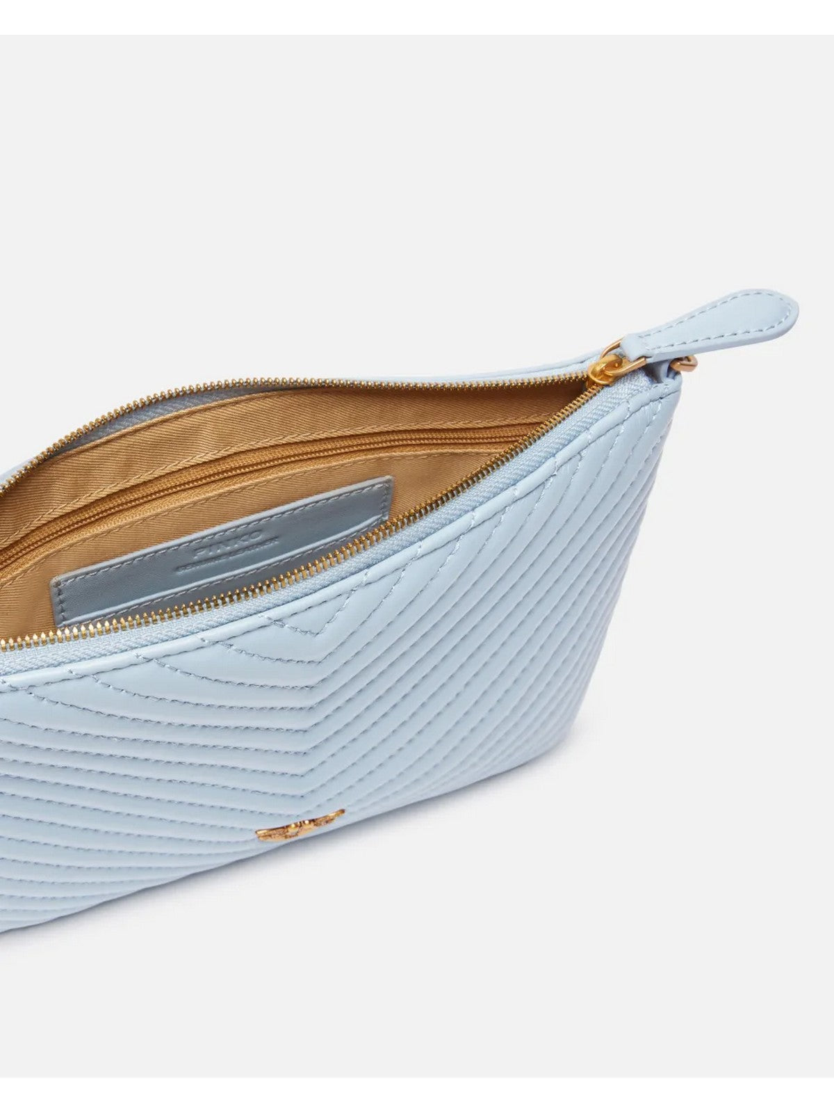 Pinko Frau Tasche flach klassische Schaf Nappa Chevr 100455-A0GK E57Q Blau