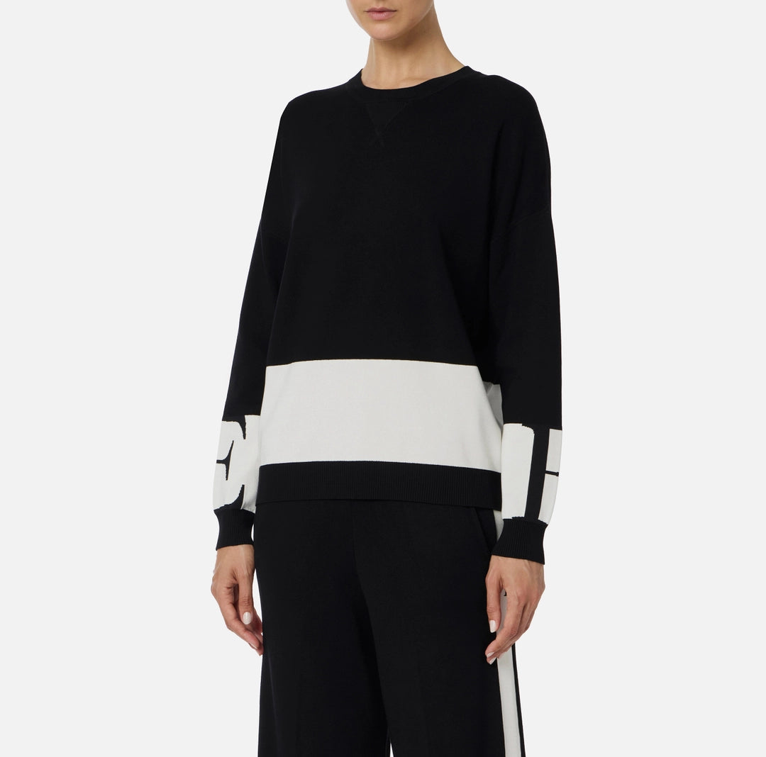 ELISABETTA FRANCHI Maglione Donna MK01S56E2 EF3 NERO/MILK