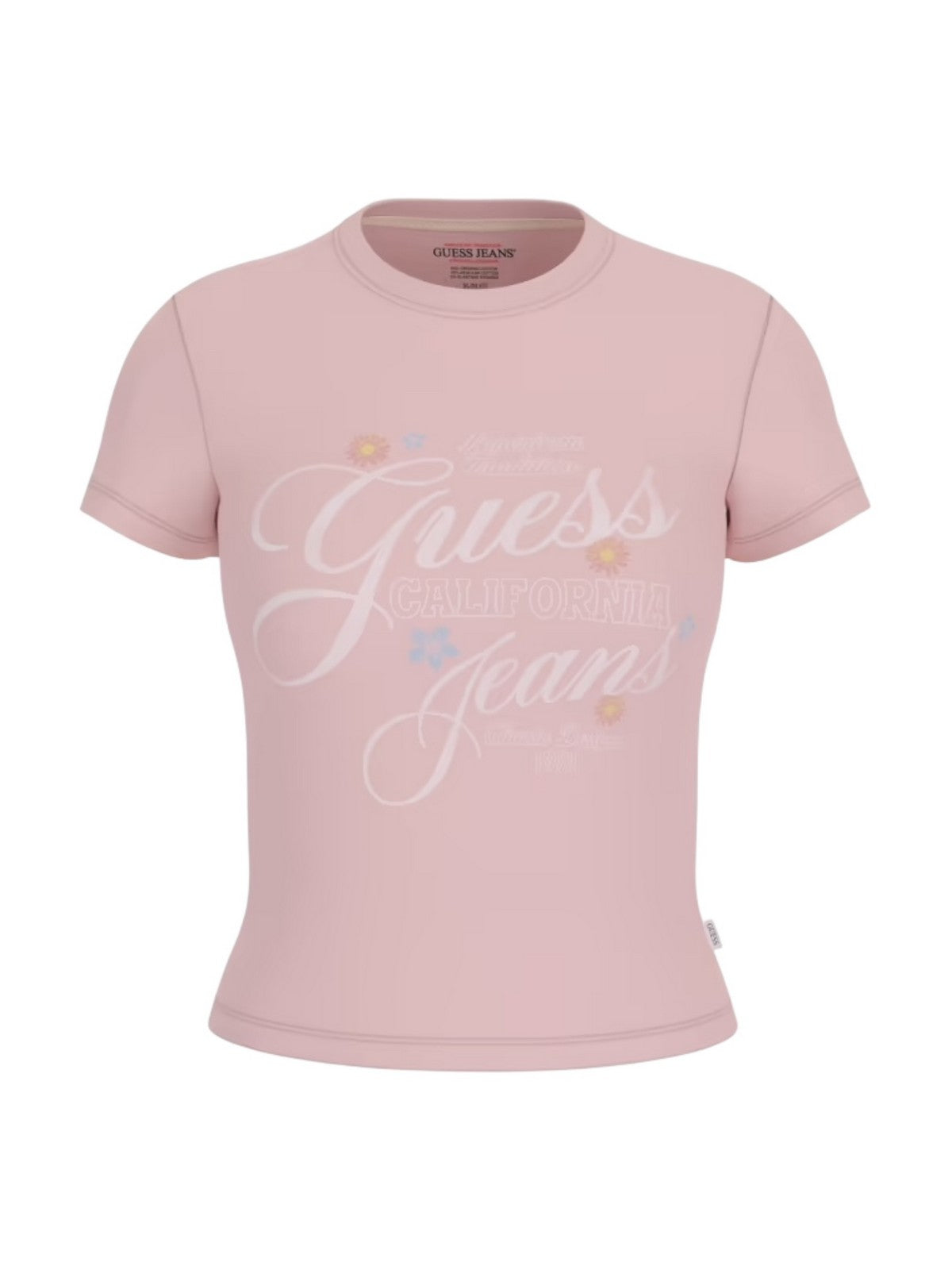 GUESS T-shirt Donna GJ SS SLIM FLOWER TEE W5GI24 J1314 G6R4 BLUSH COTTON gioboutiqueweb