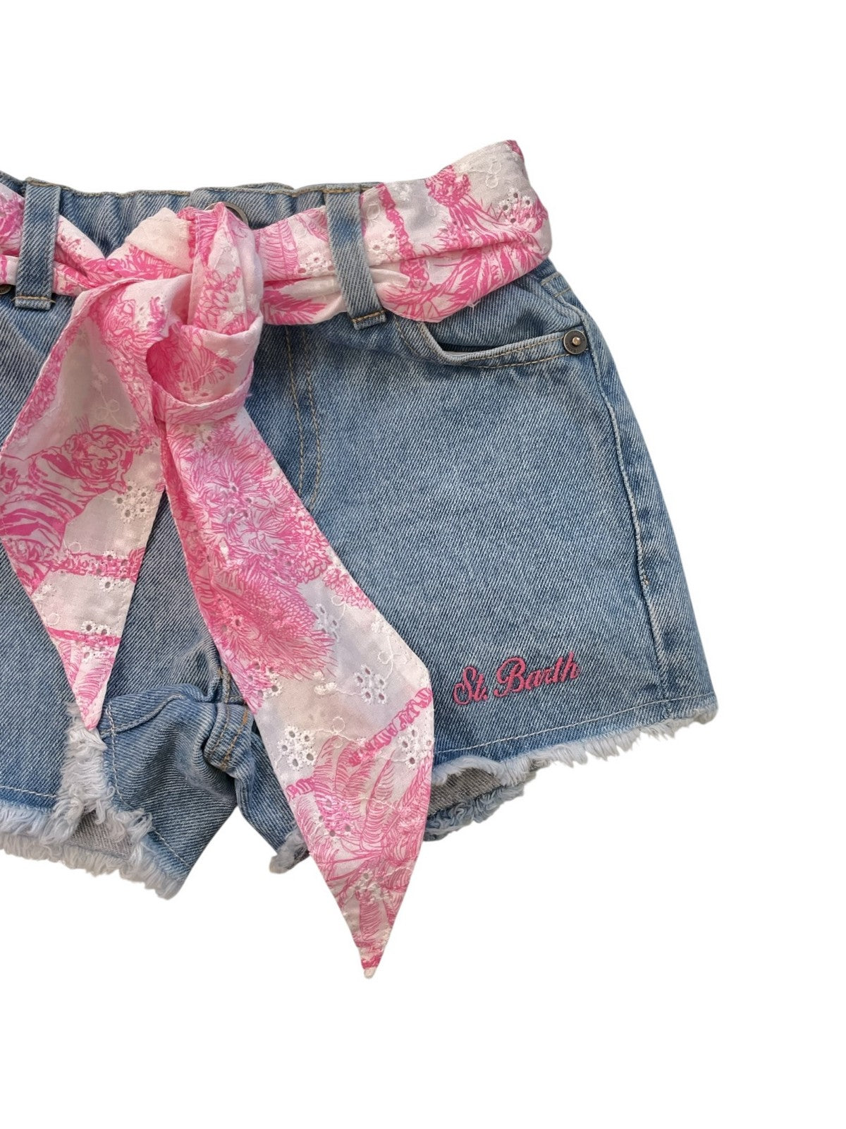 MC2 SAINT BARTH Pantaloncino Bambine e ragazze KIKO JR 03337L DENIM SANGALLO FLEUR OCEANIA 2101